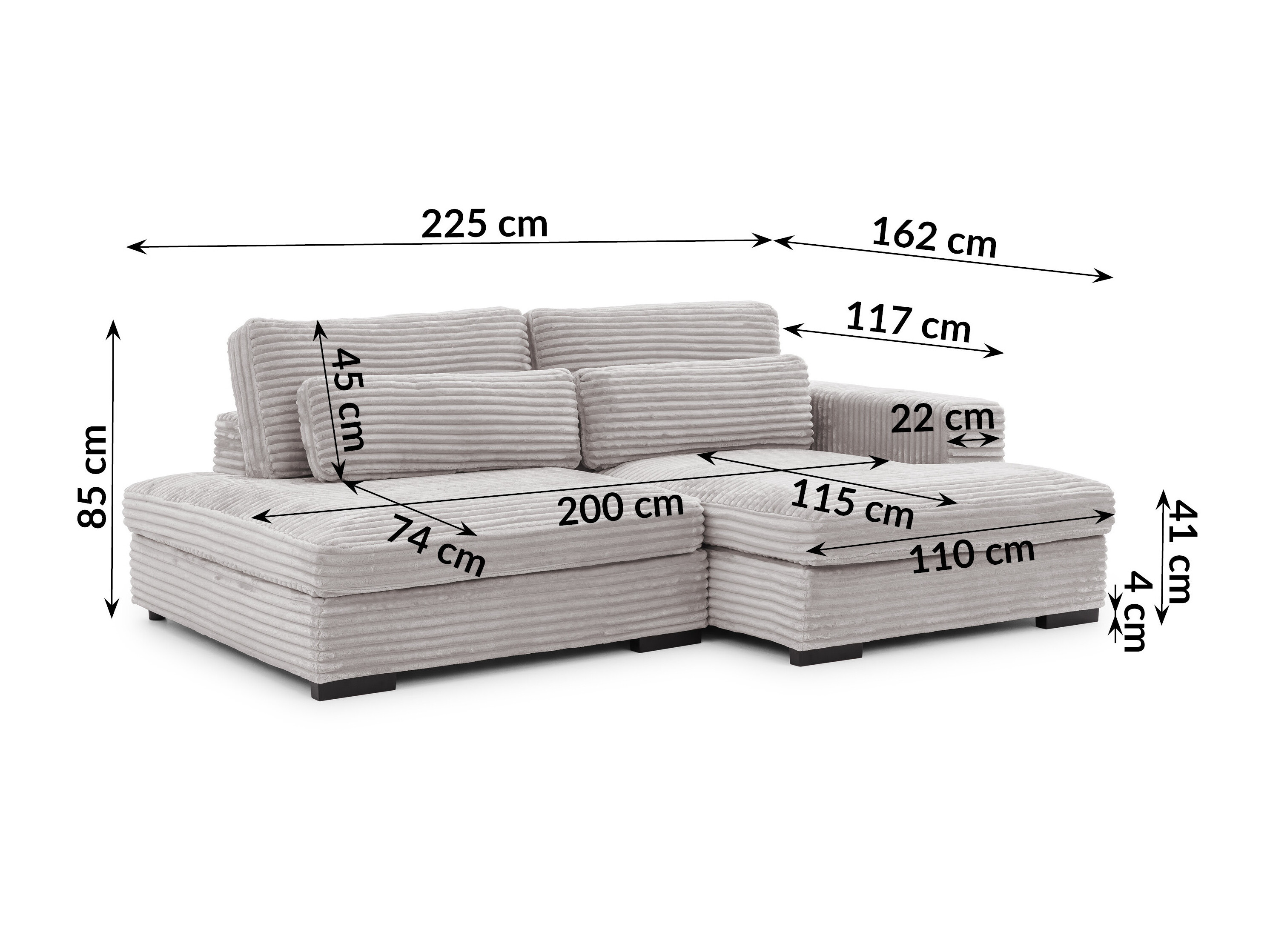 Corner sofa Rocklin 225 (Tilia 86)