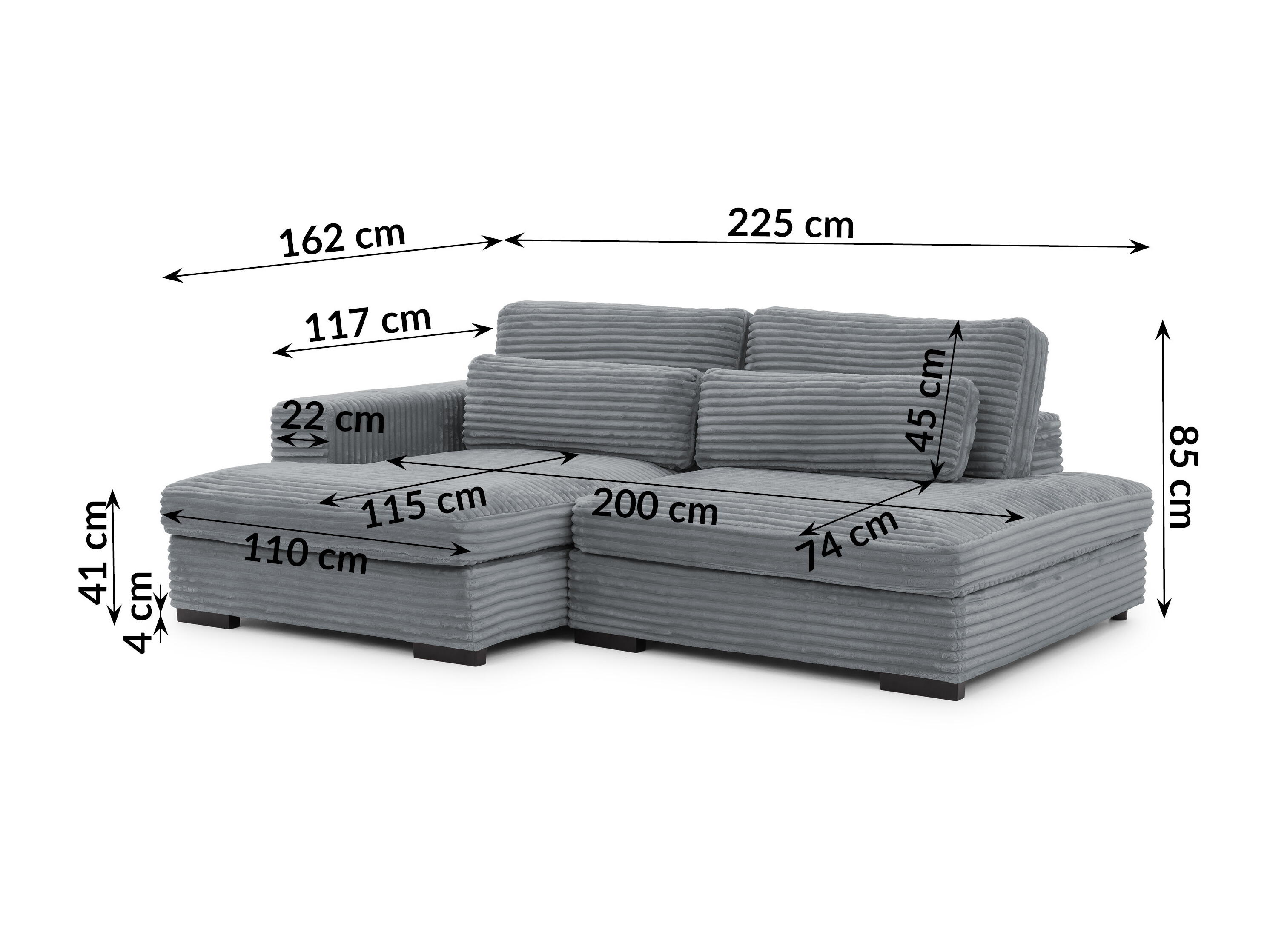 Corner sofa Rocklin 225 (Tilia 90)