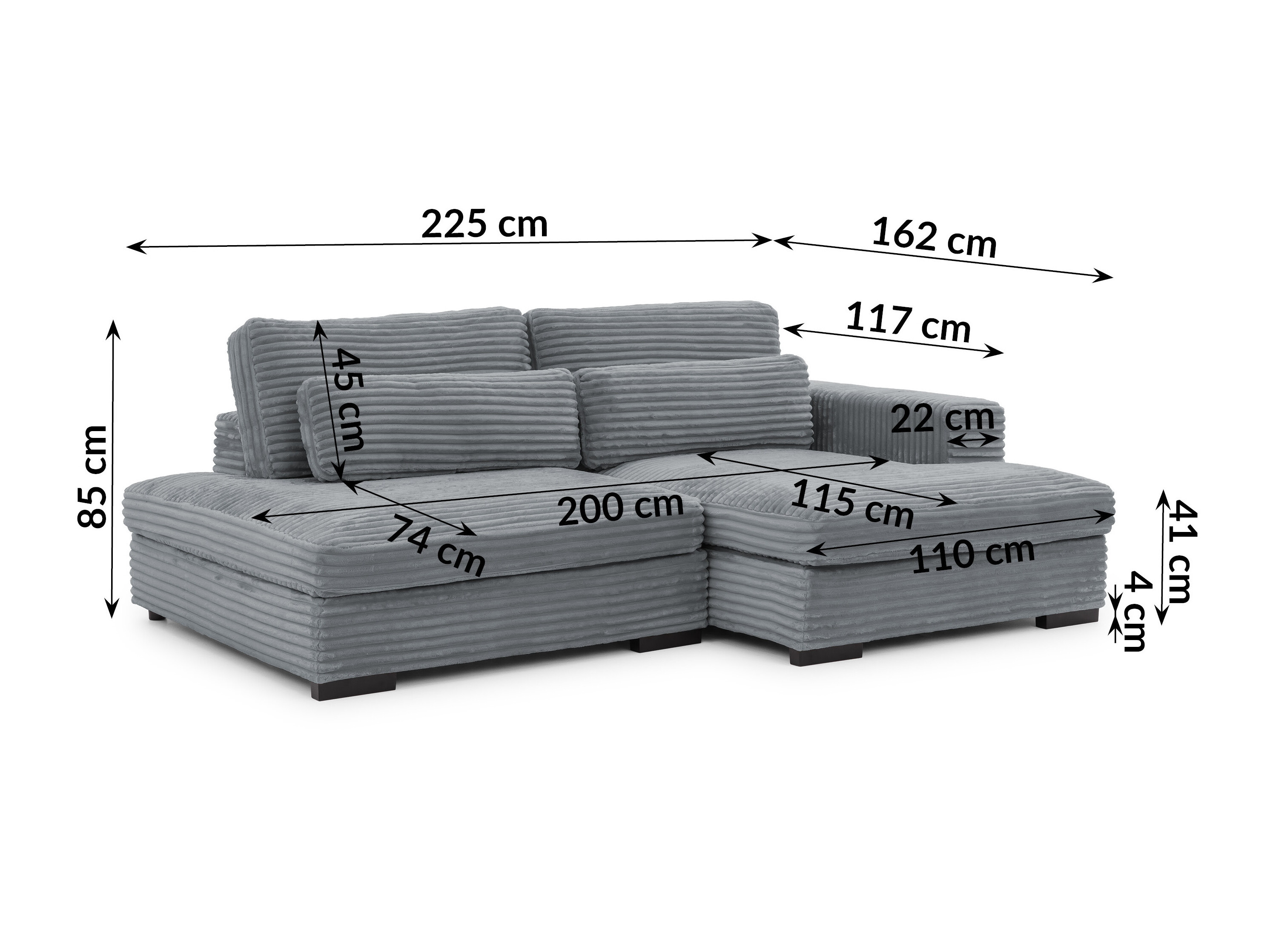 Corner sofa Rocklin 225 (Tilia 90)