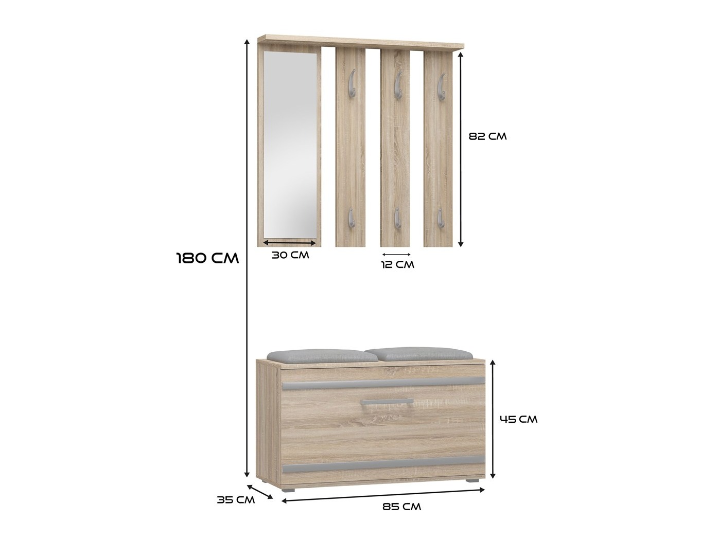 Hallway set Mandeville 396 (Sonoma oak)