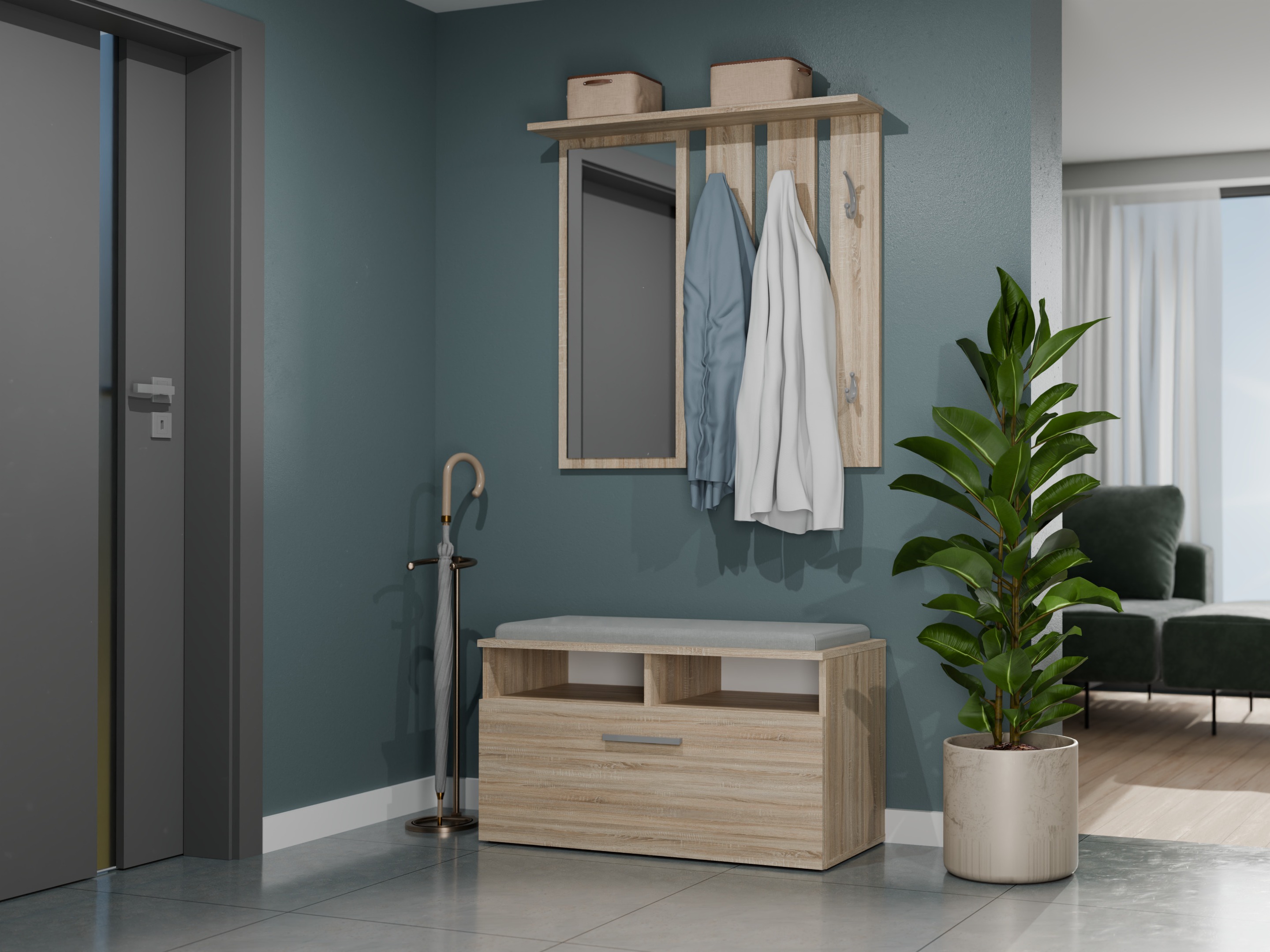 Coat rack Mandeville 397 (Sonoma oak)