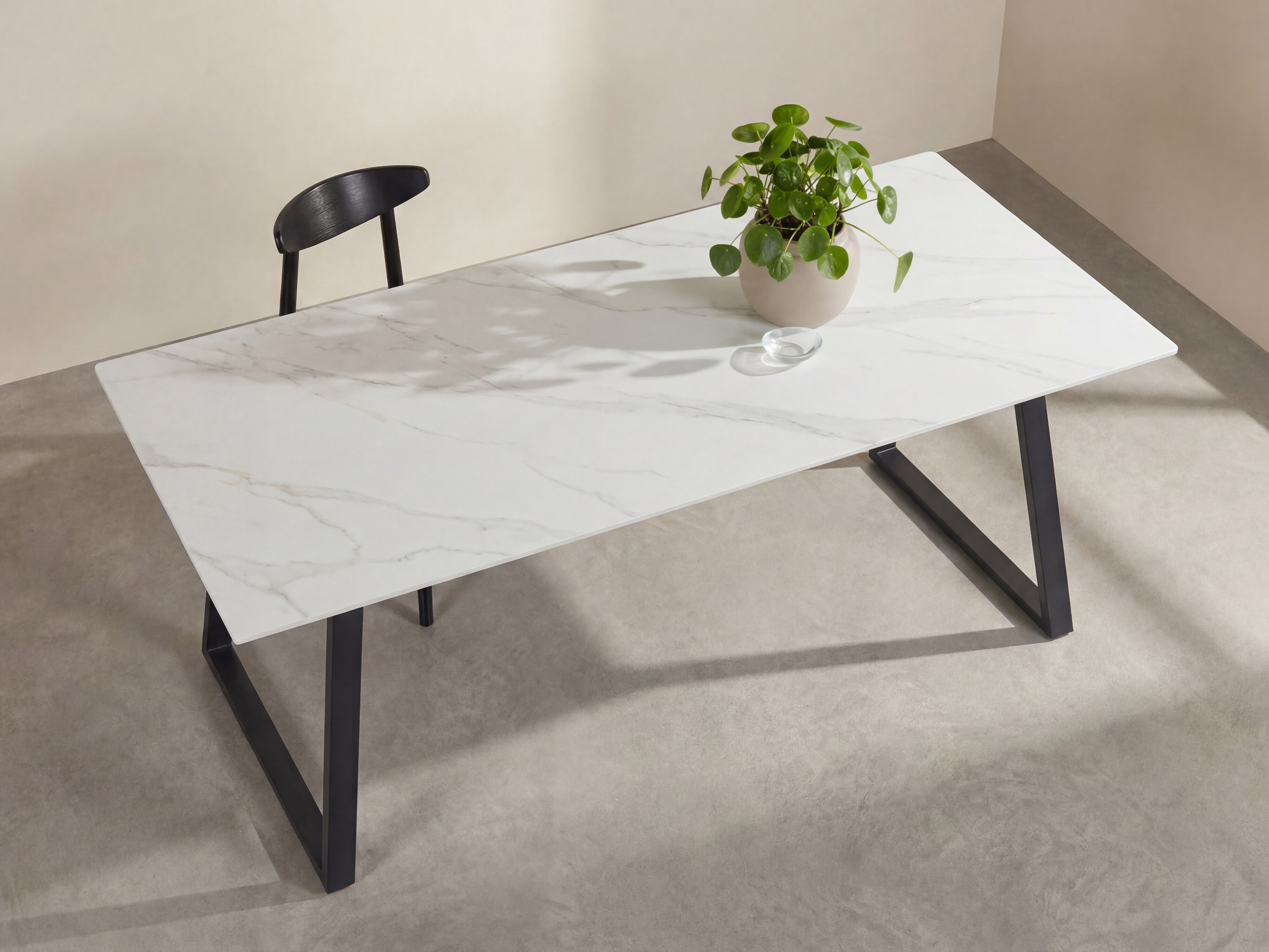 Table Dallas 5355 (White marble + Black)