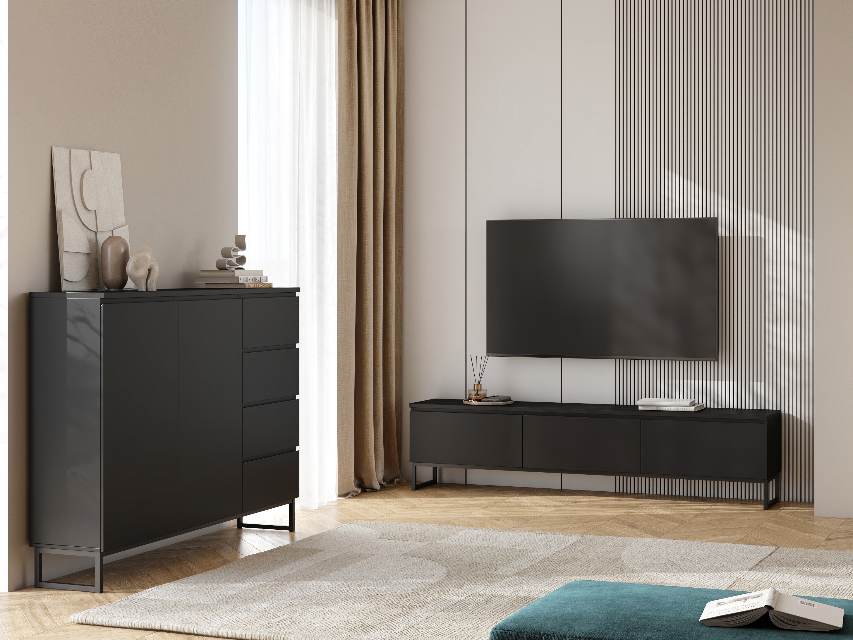 TV stand Velsora 101 (Black)