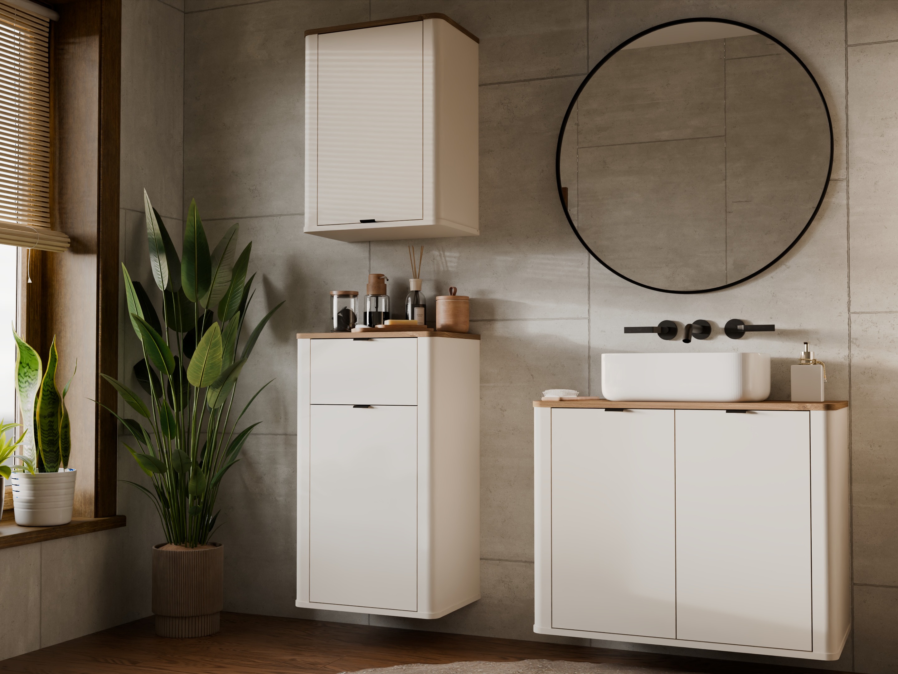 Wall-mounted bathroom cabinet for washbasin Soavie 112