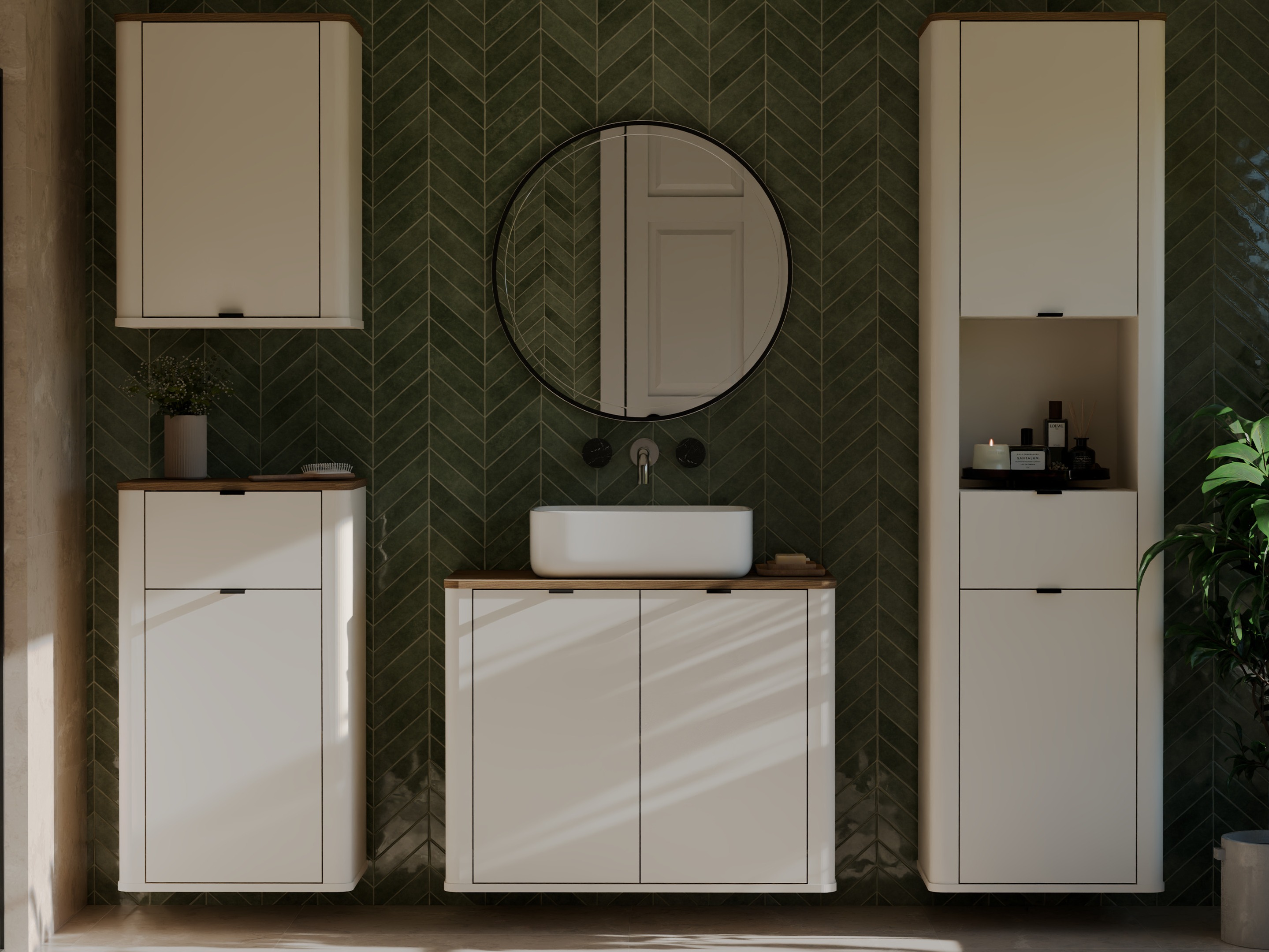 Wall-mounted bathroom cabinet for washbasin Soavie 112