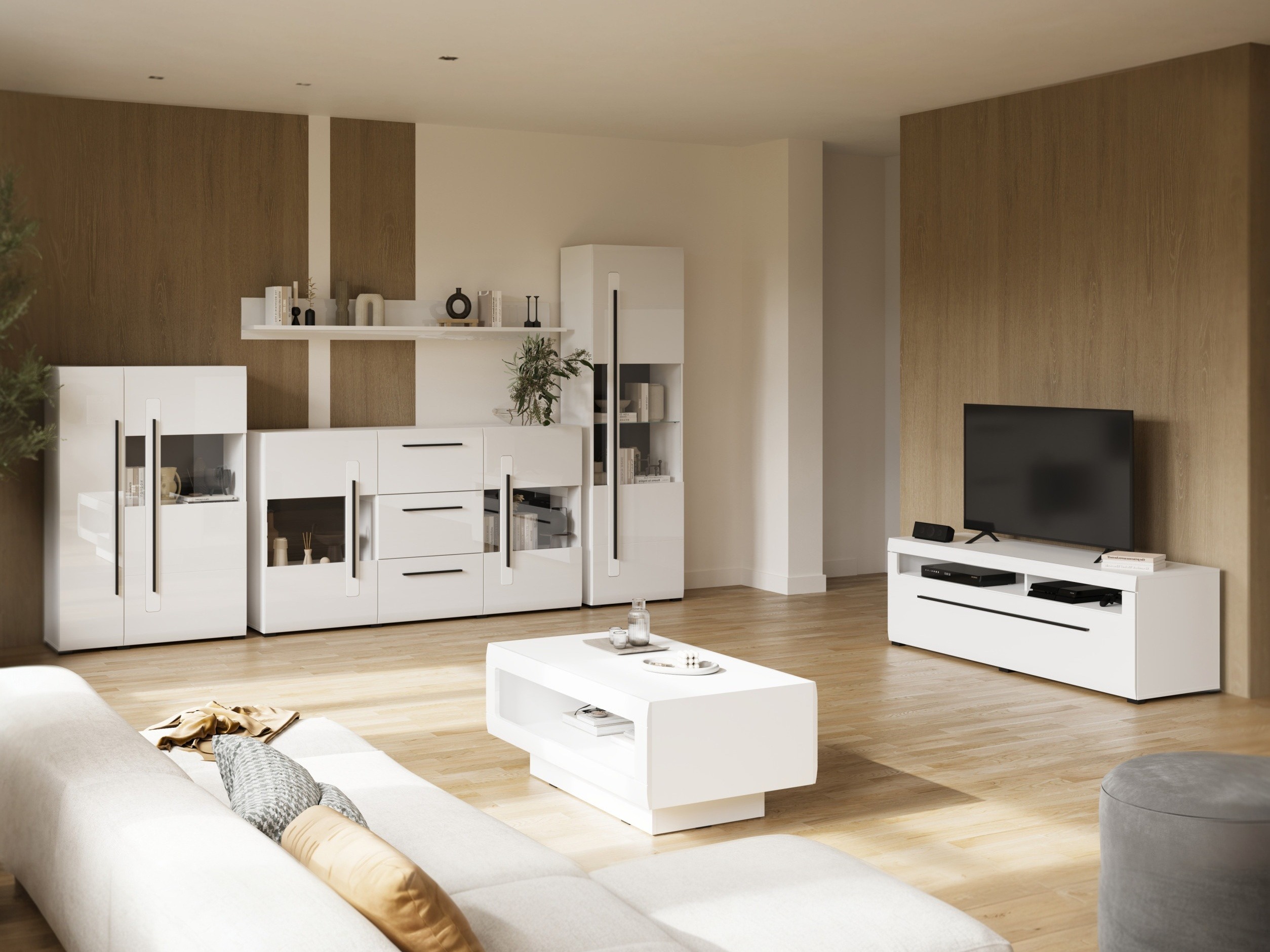 Wall shelf Ophsalu 100 (White + Glossy white)