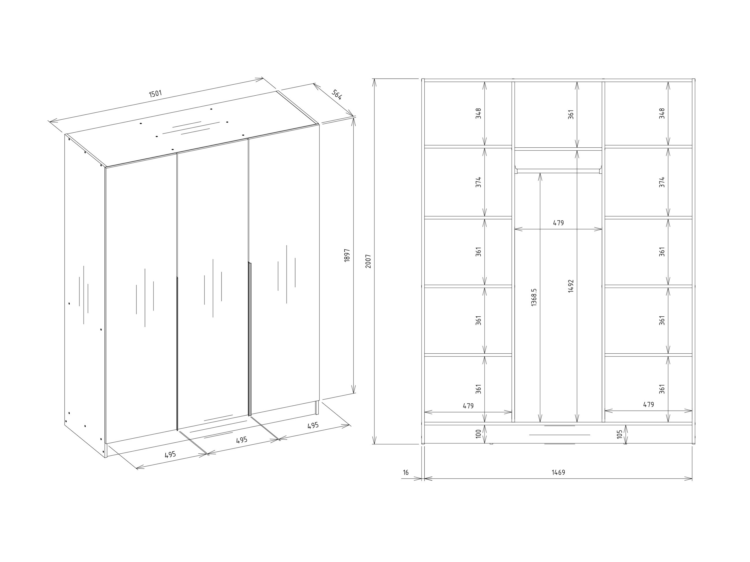 Wardrobe Mandeville 398 (Golden)