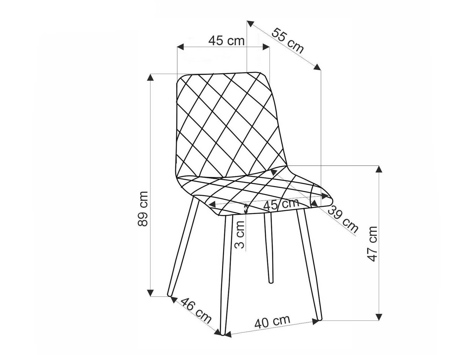 Chair Houston 1731 (Dark grey + Light wood)
