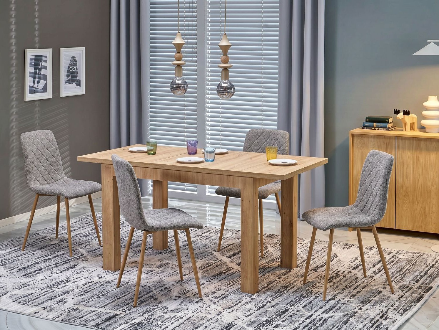 Chair Houston 1731 (Grey + Light wood)