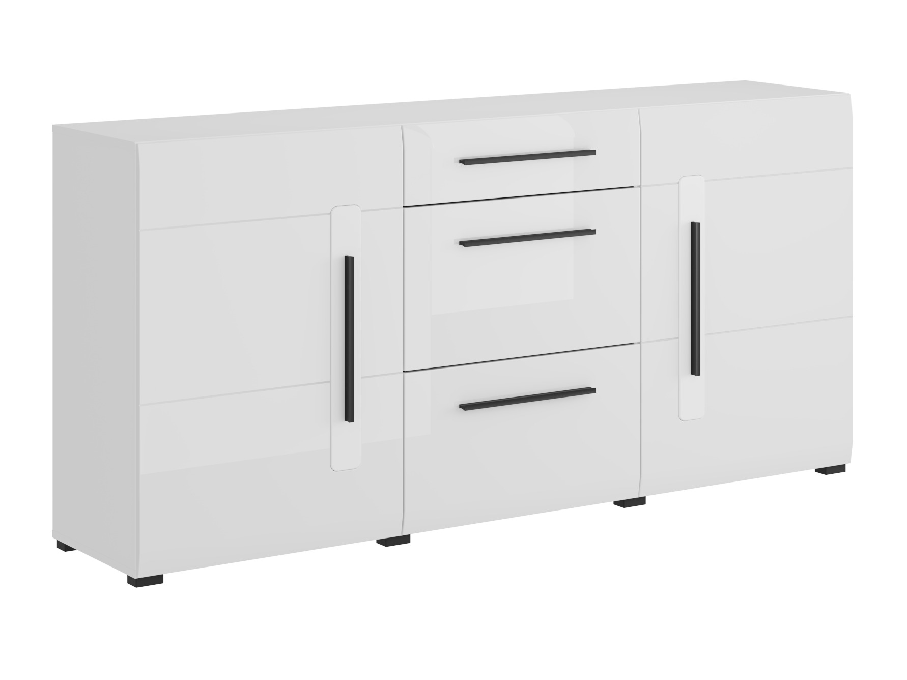 Chest of drawers Ophsalu 108 (White + Glossy white)