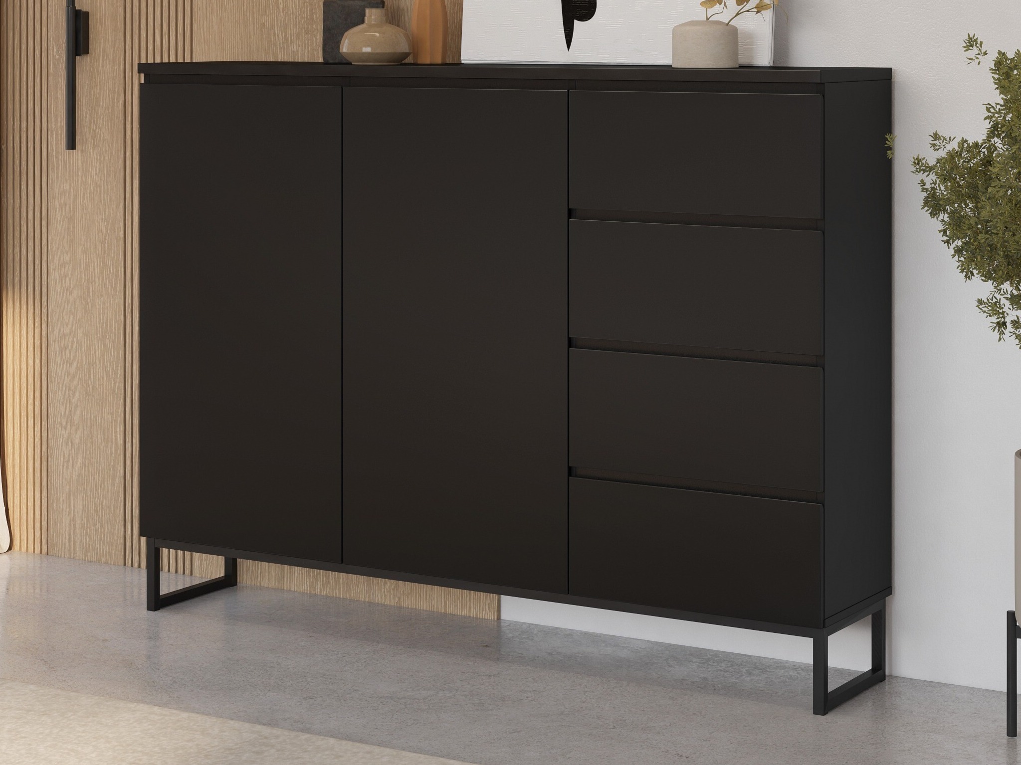 Chest of drawers Velsora 104 (Black)
