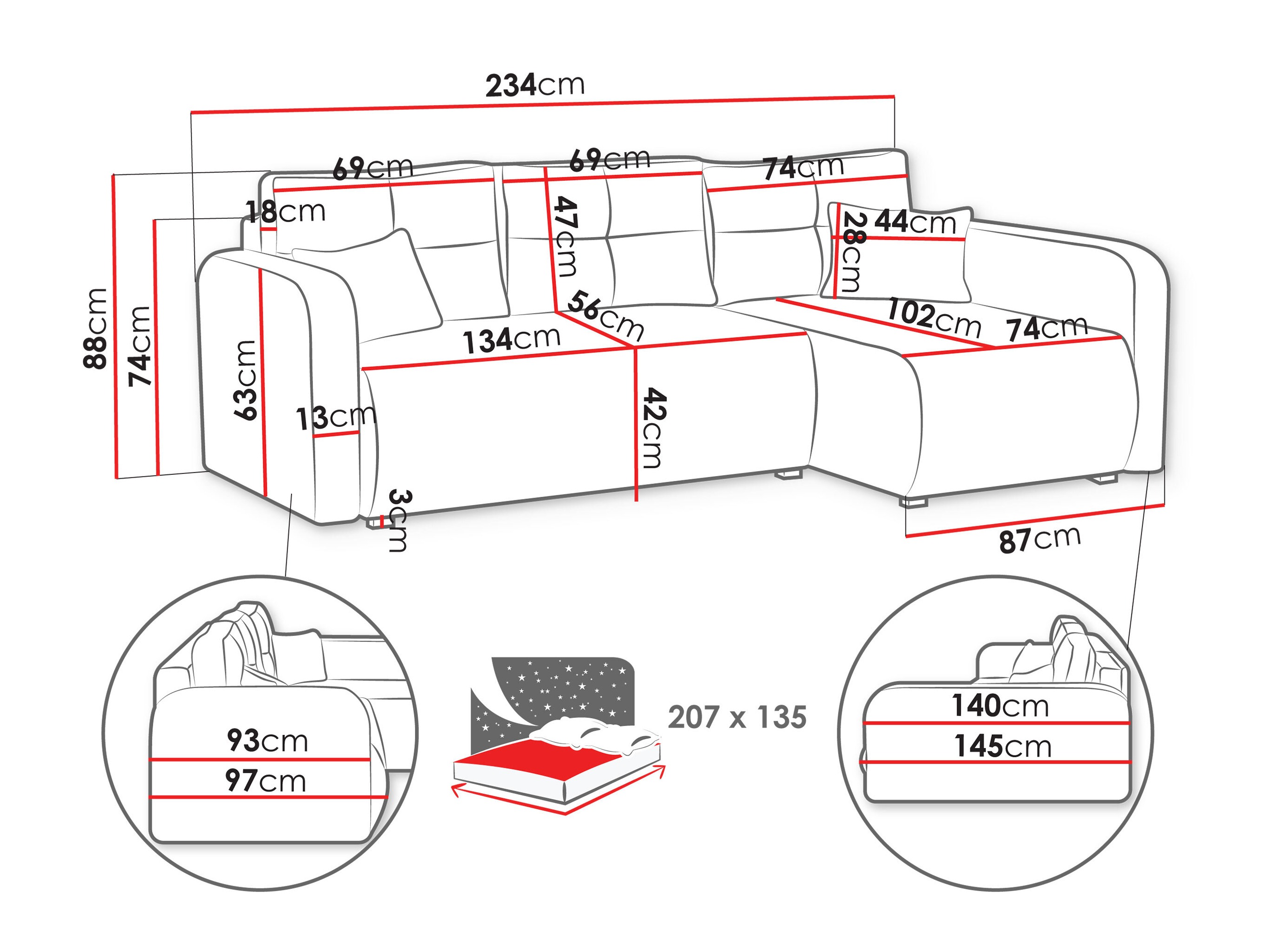 Corner sofa Delano 100 (Poso 100)