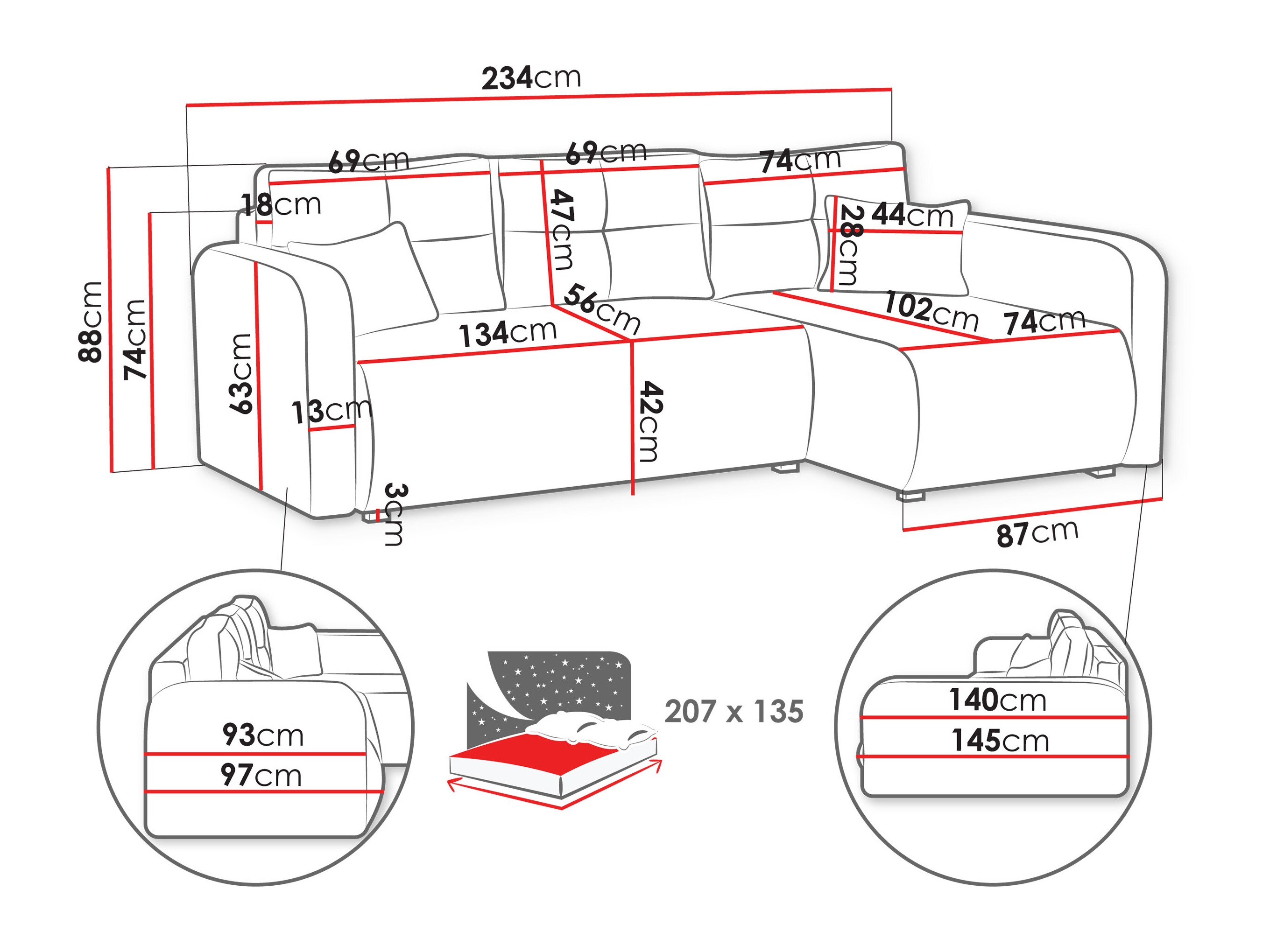 Corner sofa Delano 100 (Poso 100)
