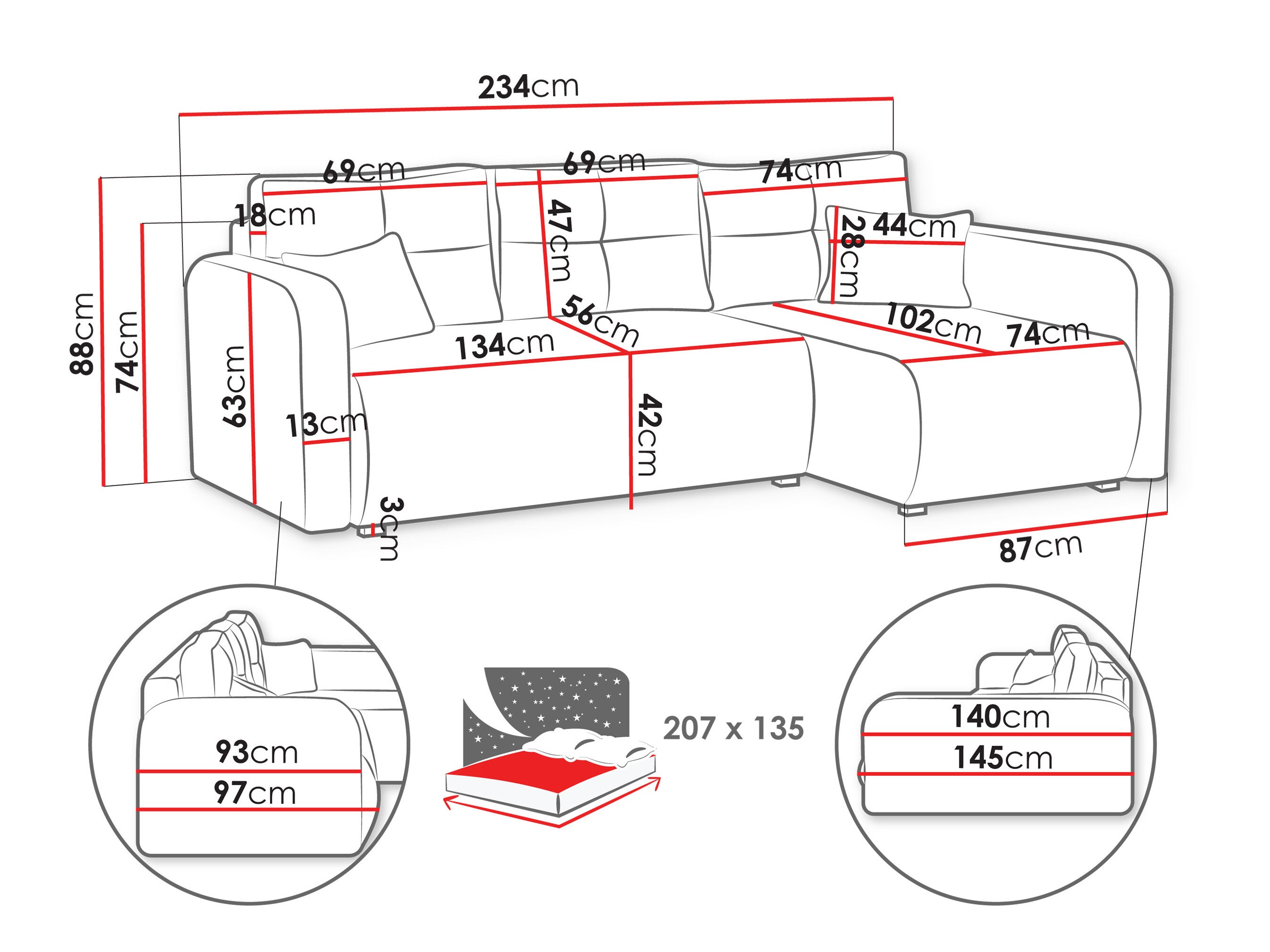 Corner sofa Delano 100 (Poso 22)