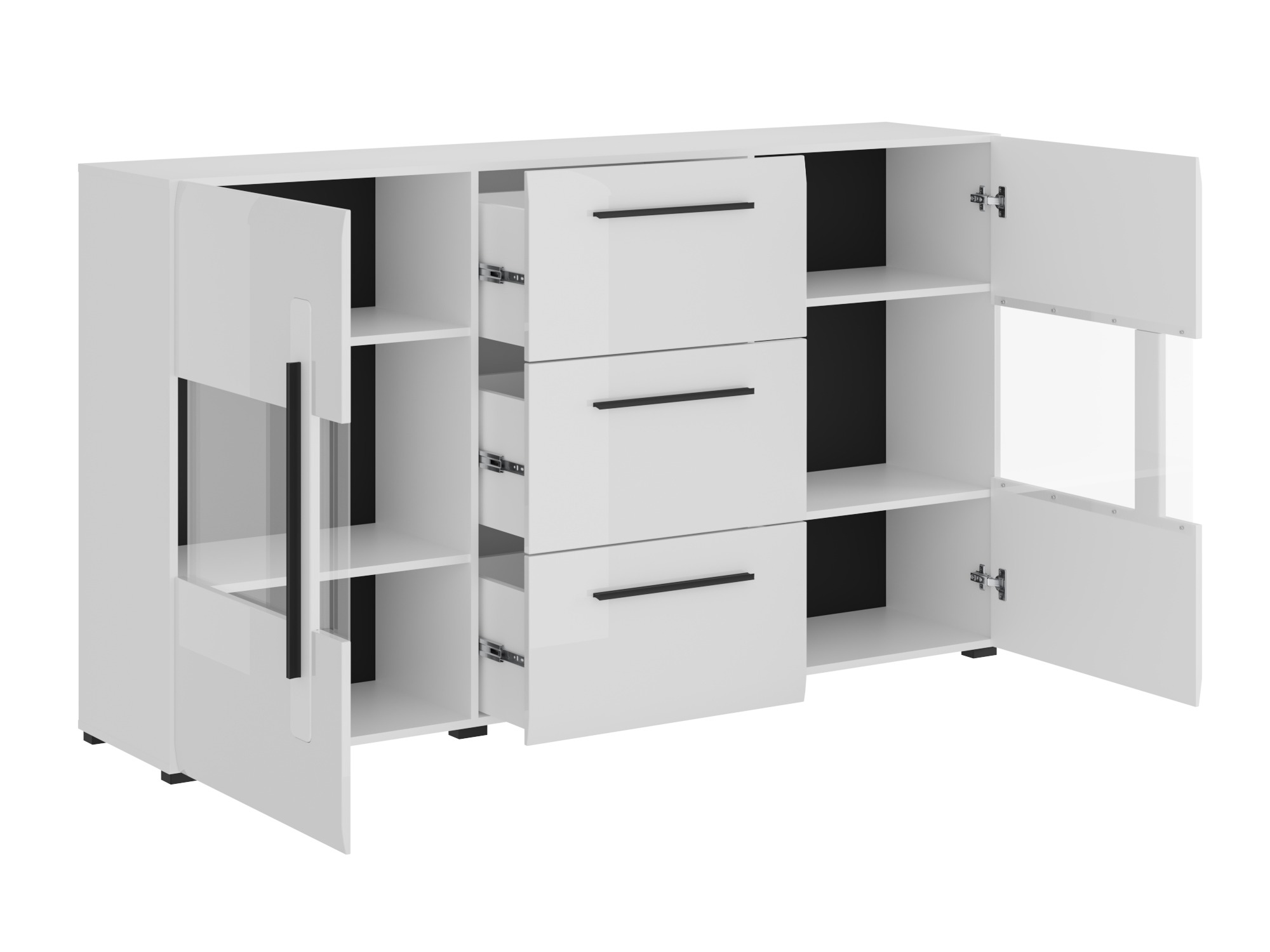 Living room set Ophsalu 112 (White + Glossy white)