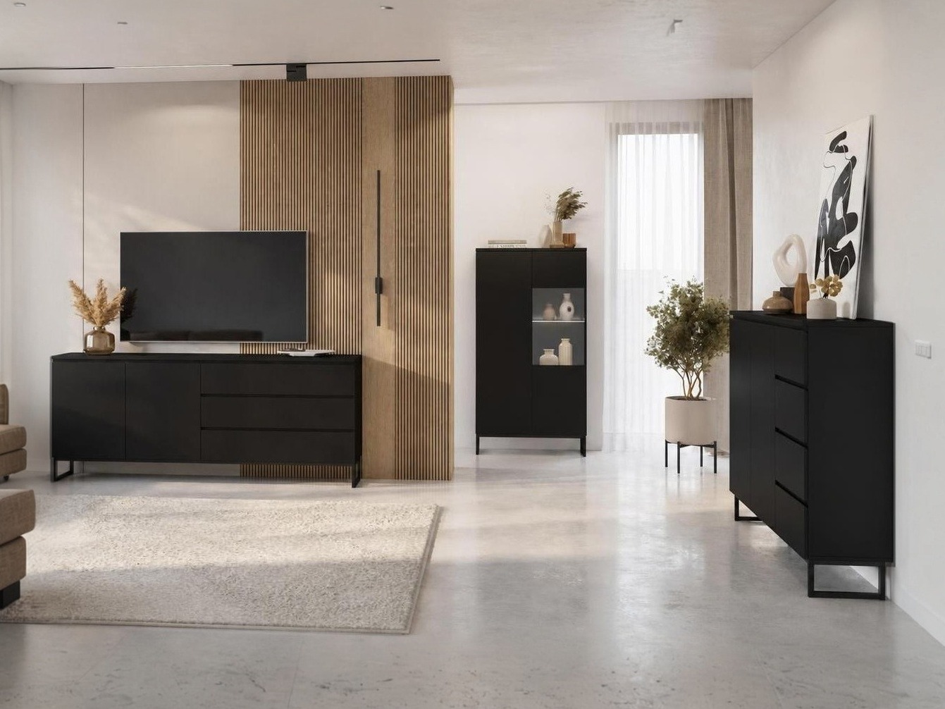 Living room set Velsora 107 (Black)