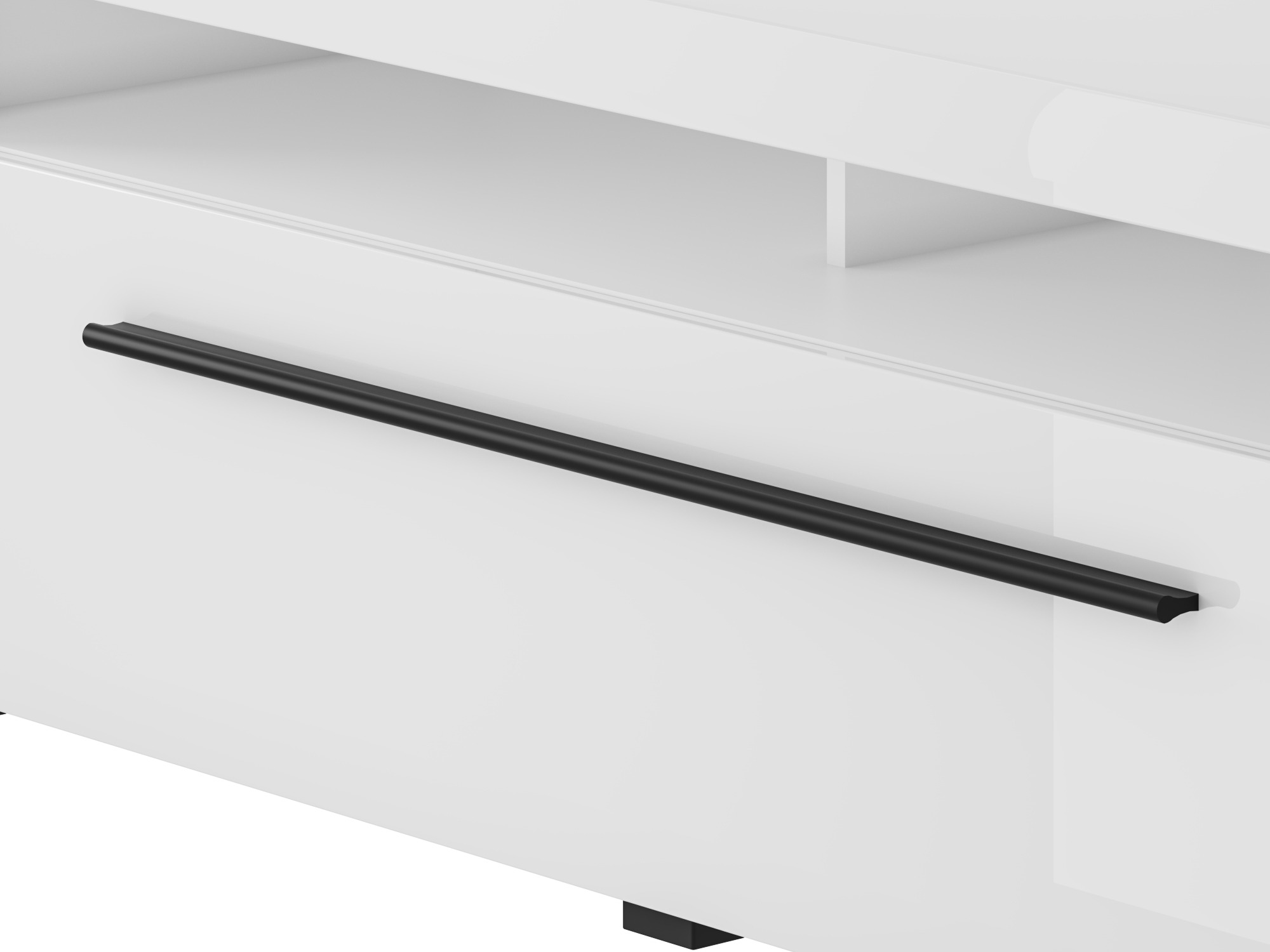 TV stand Ophsalu 104 (White + Glossy white)