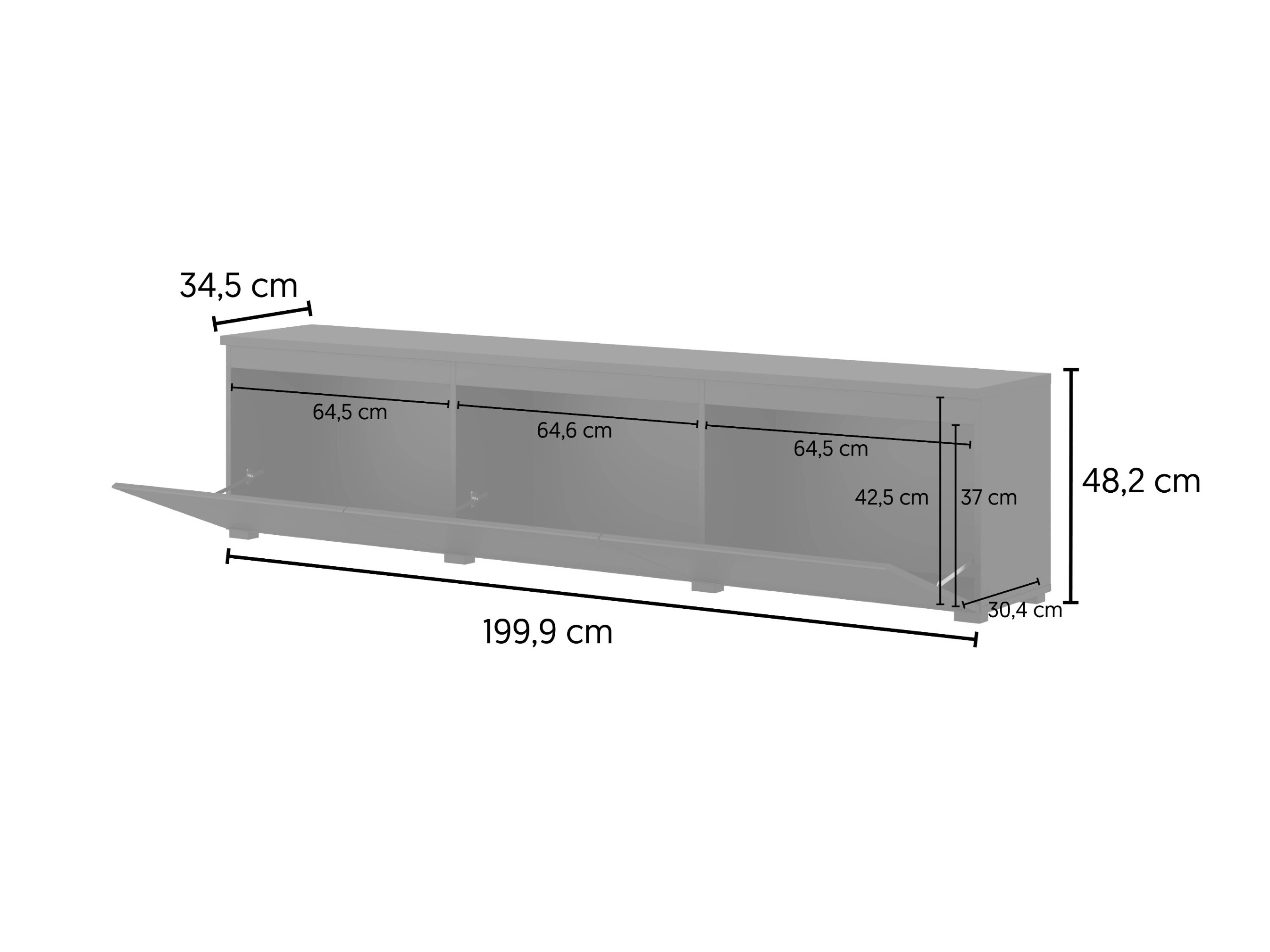 TV stand Baletu 113 (Black)