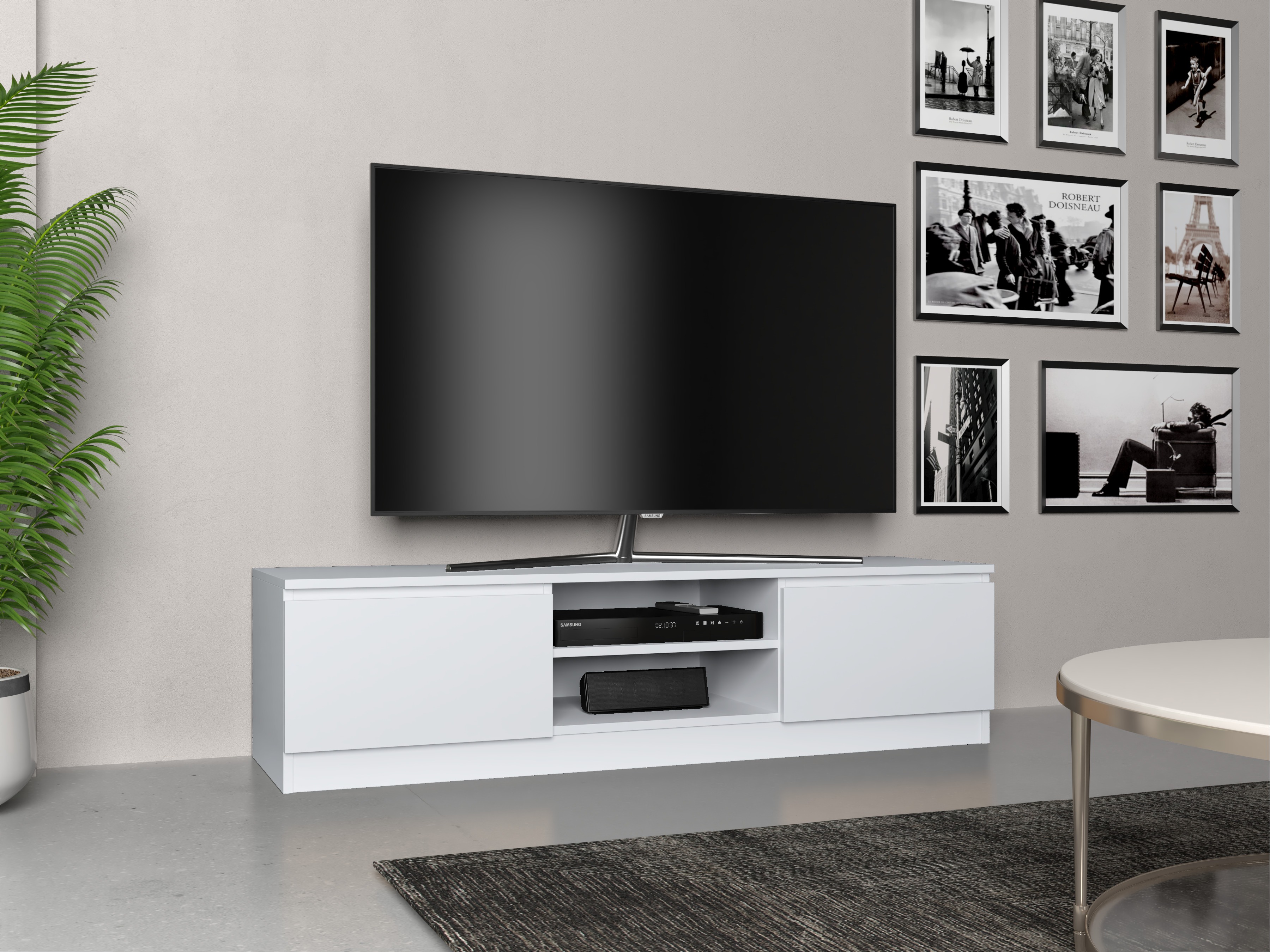 TV stand Elbvelu 125 (White)