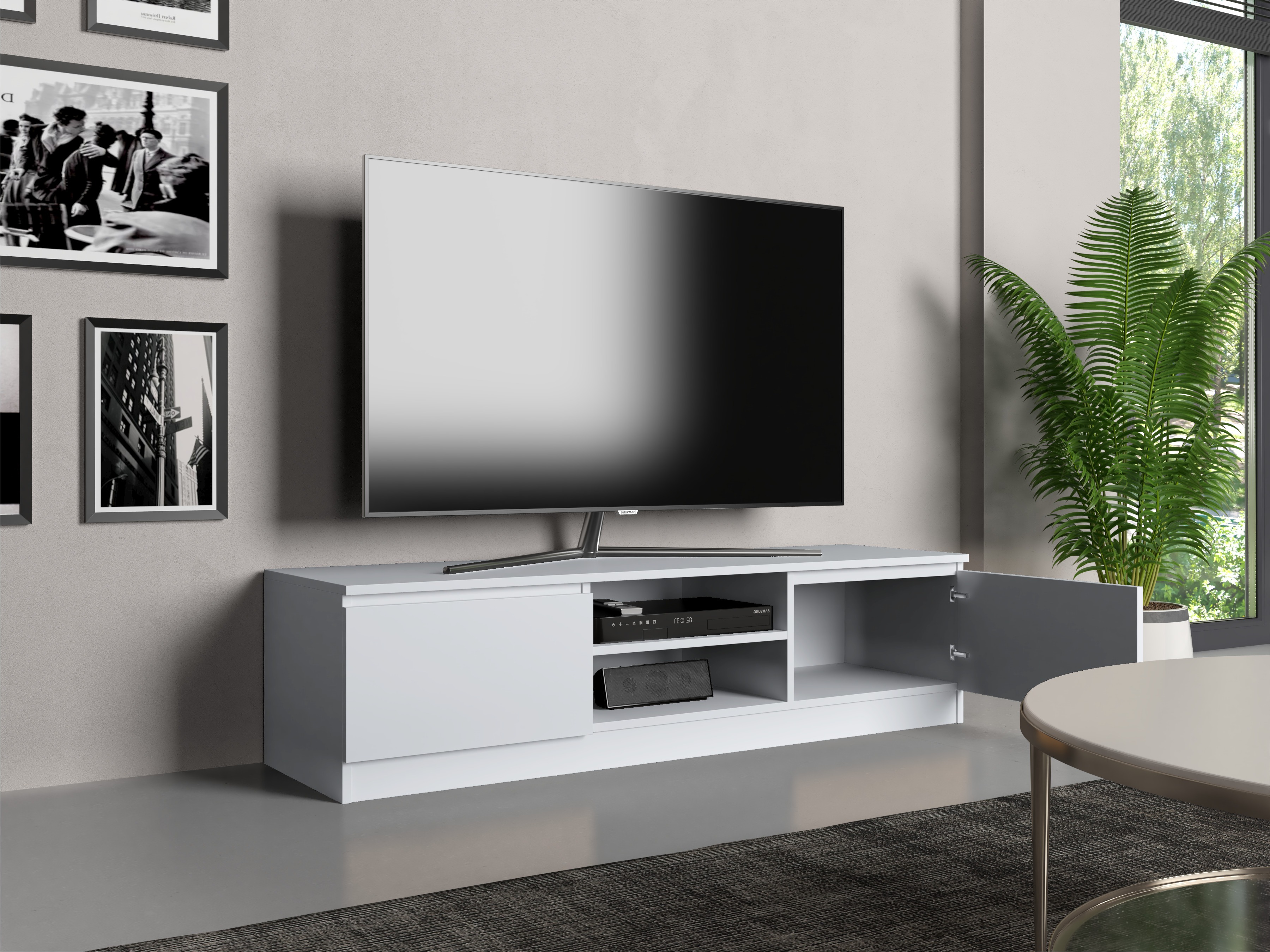 TV stand Elbvelu 125 (White)