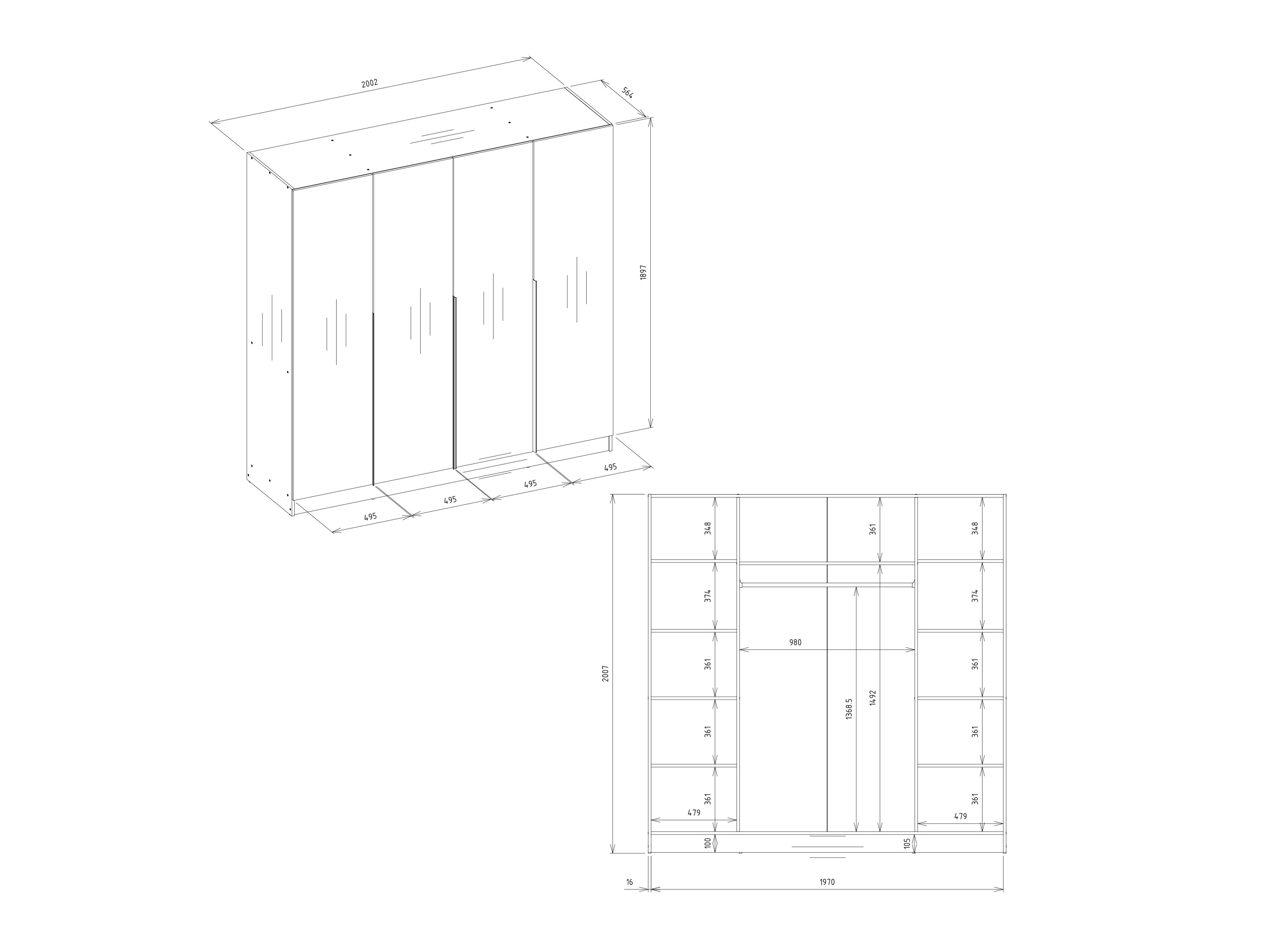 Wardrobe Mandeville 400 (Black)