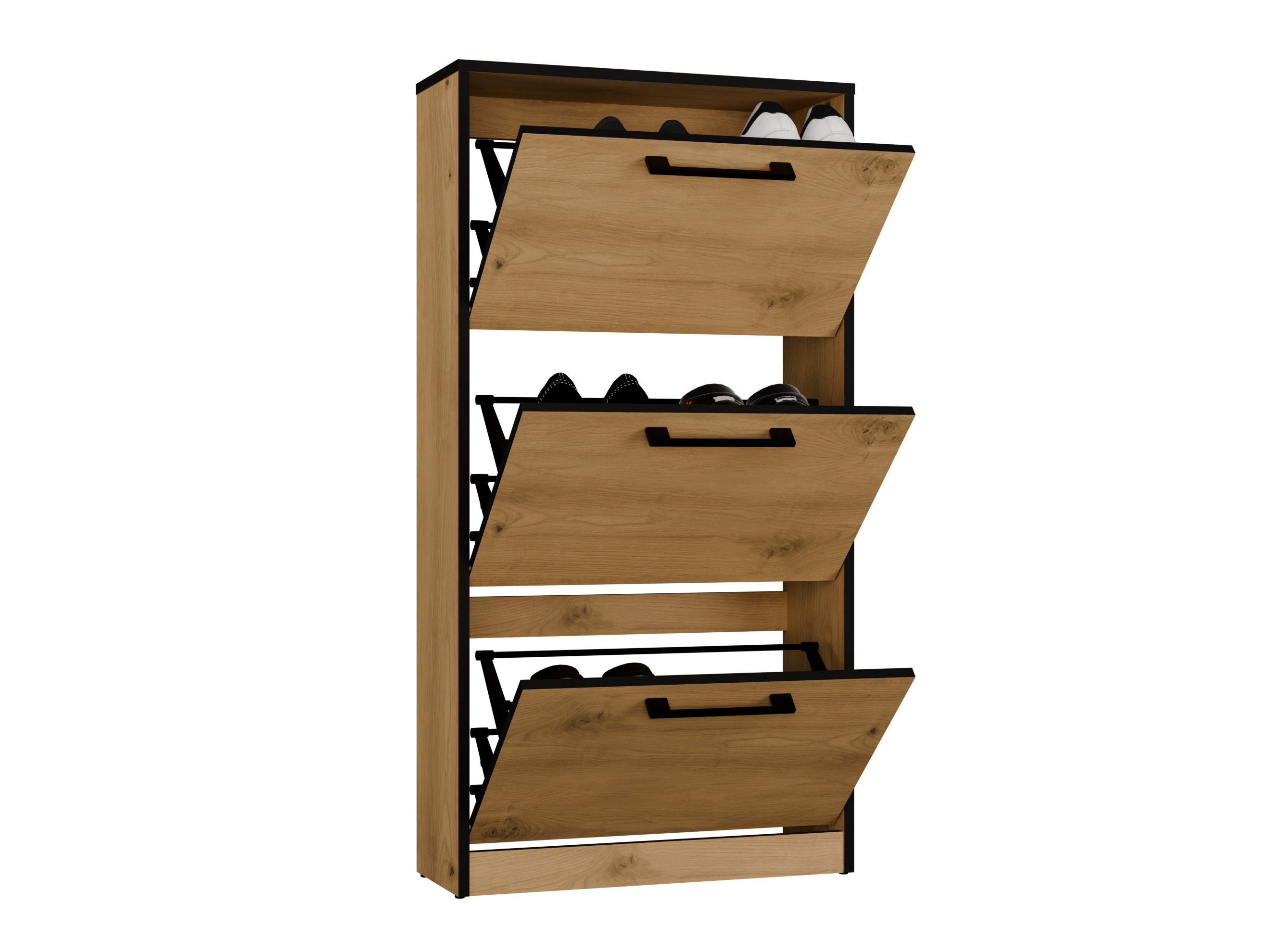 Shoe cabinet Mandeville 224 (Artisan oak + Black)