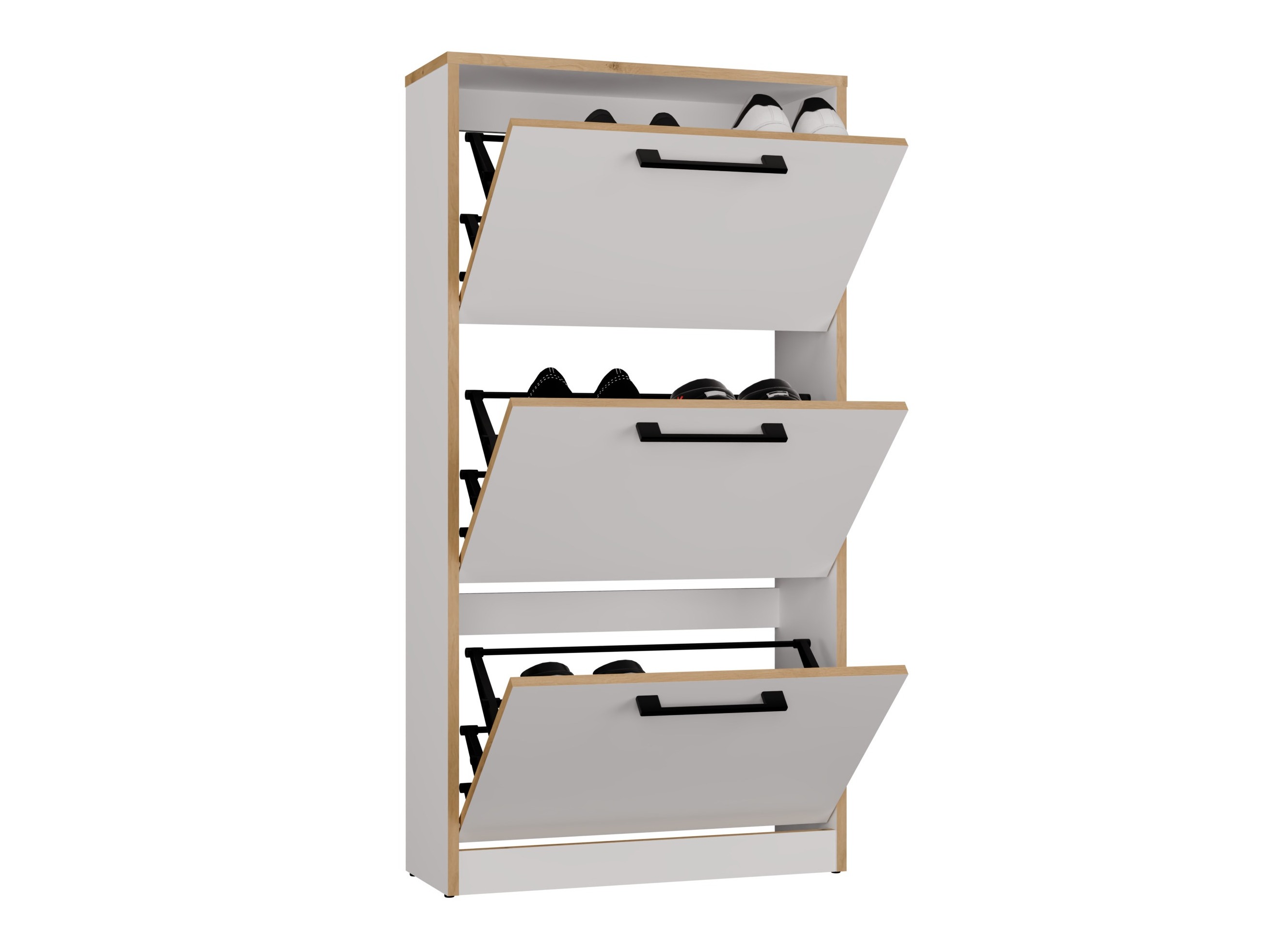 Shoe cabinet Mandeville 224 (White + Artisan oak)