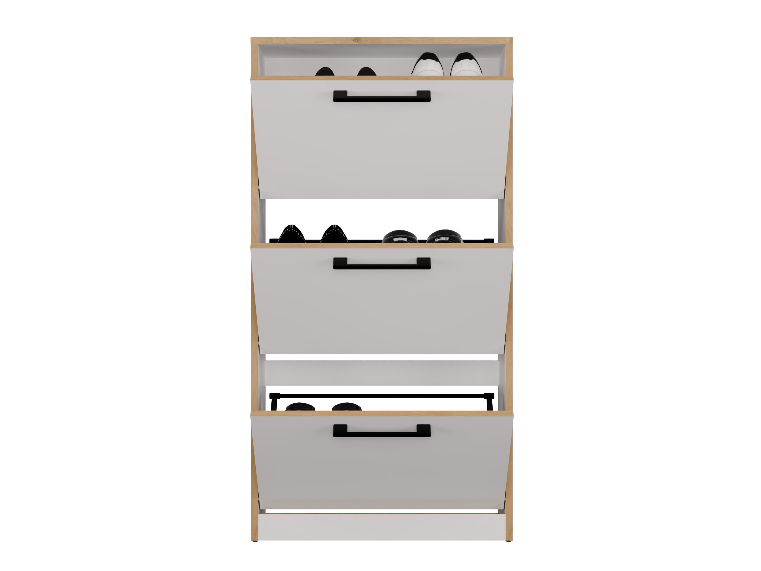 Shoe cabinet Mandeville 224 (White + Artisan oak)