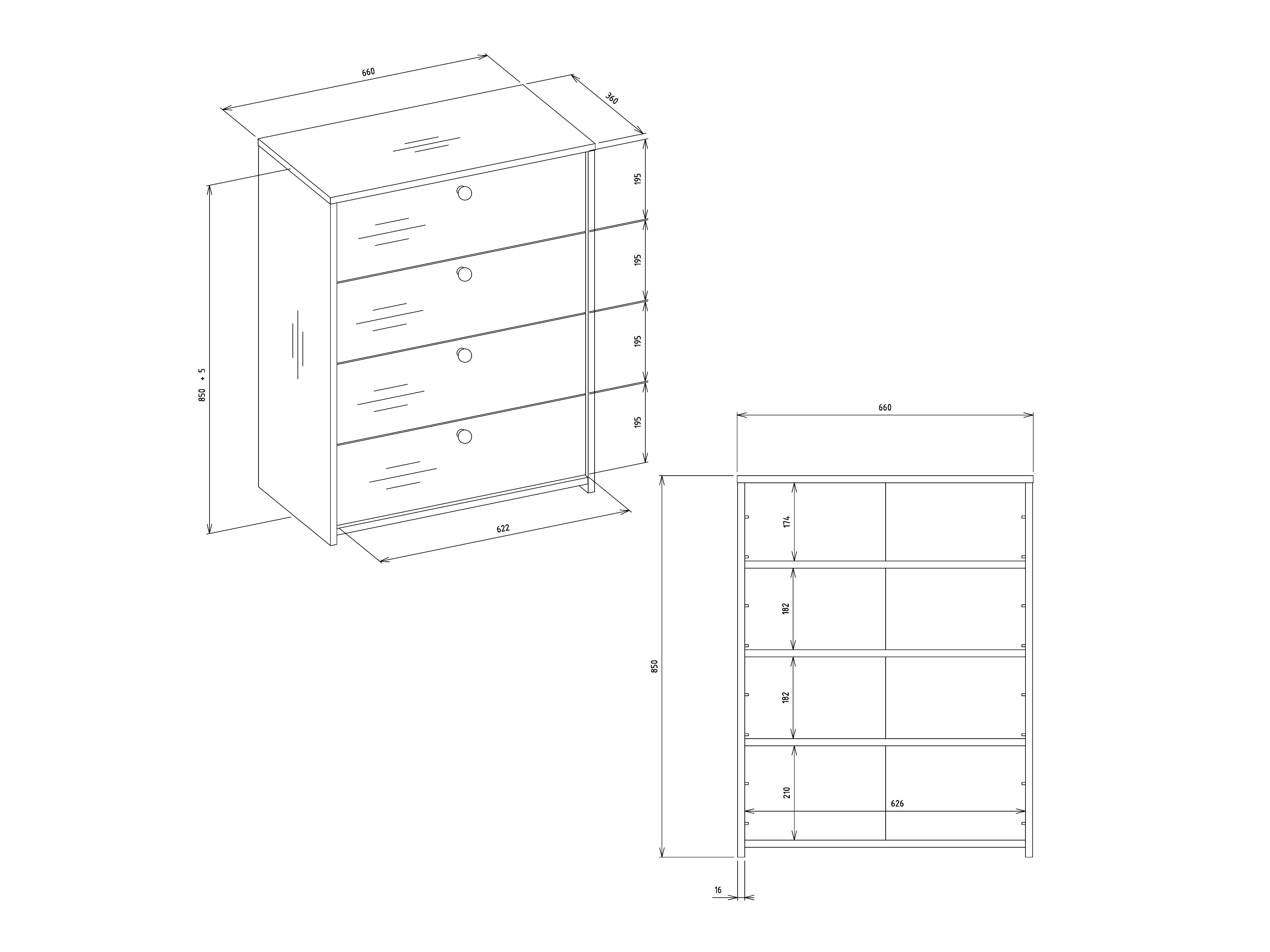 Shoe cabinet Mandeville 401 (Artisan oak)