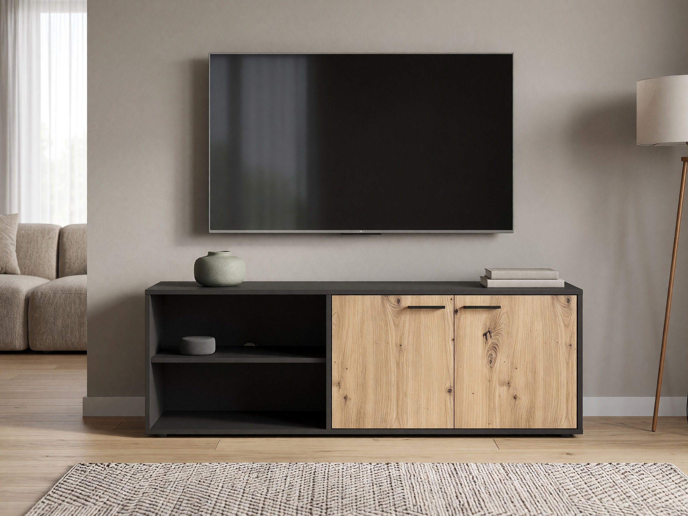 TV stand Ontario 245 (Anthracite + Artisan oak)