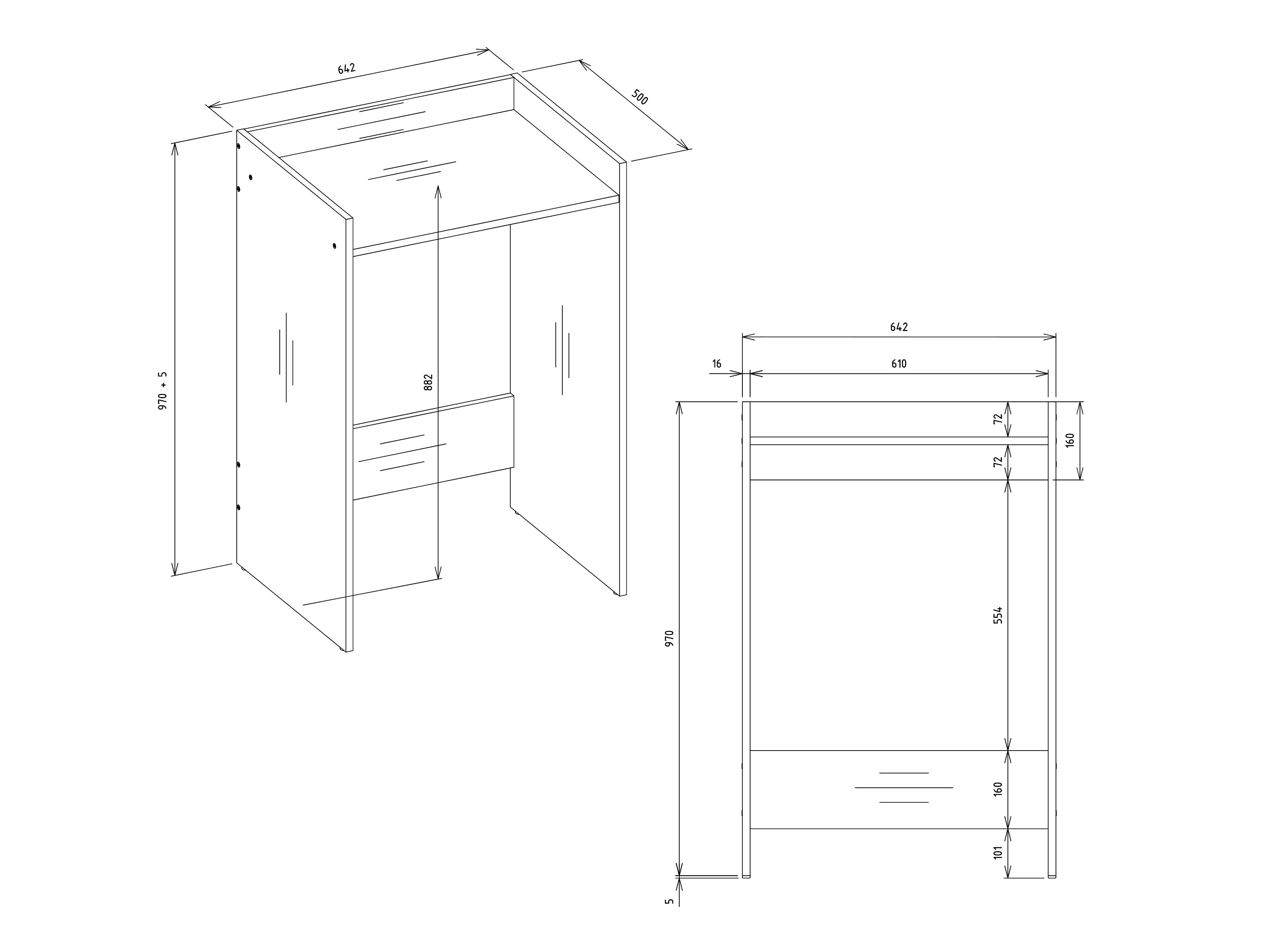 Bathroom shelf Balelbo 102 (Anthracite + Artisan oak)