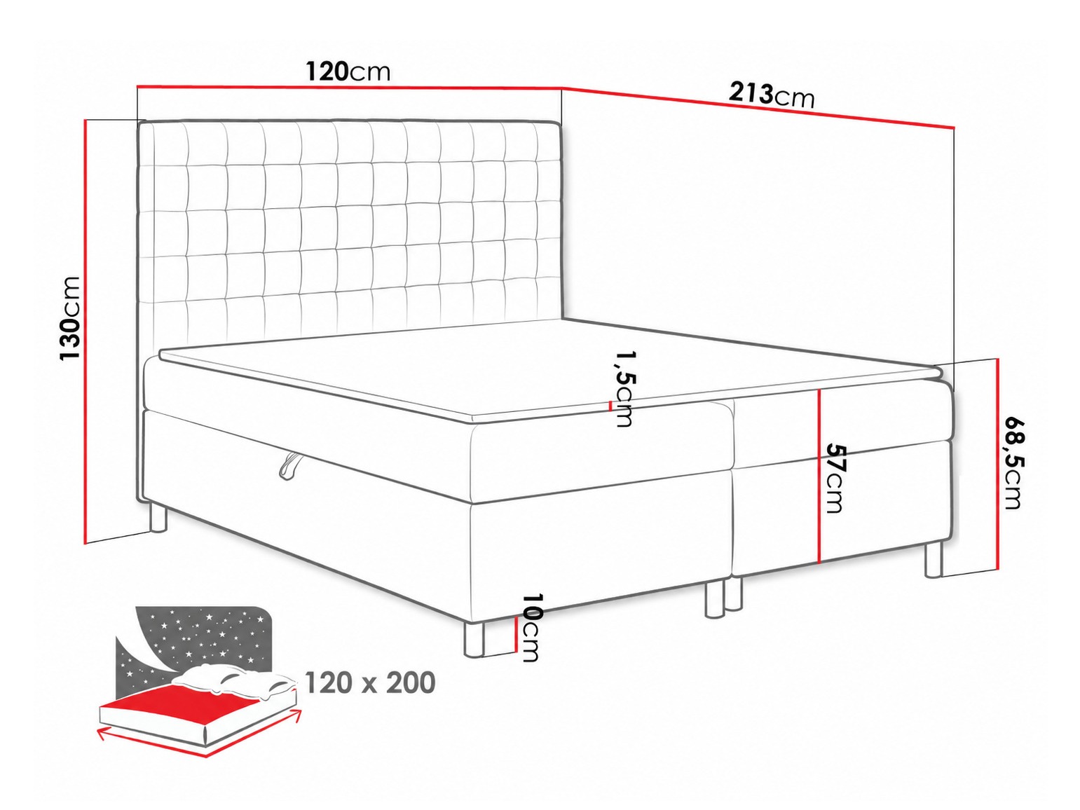 Continental bed Panis (Soft 017)