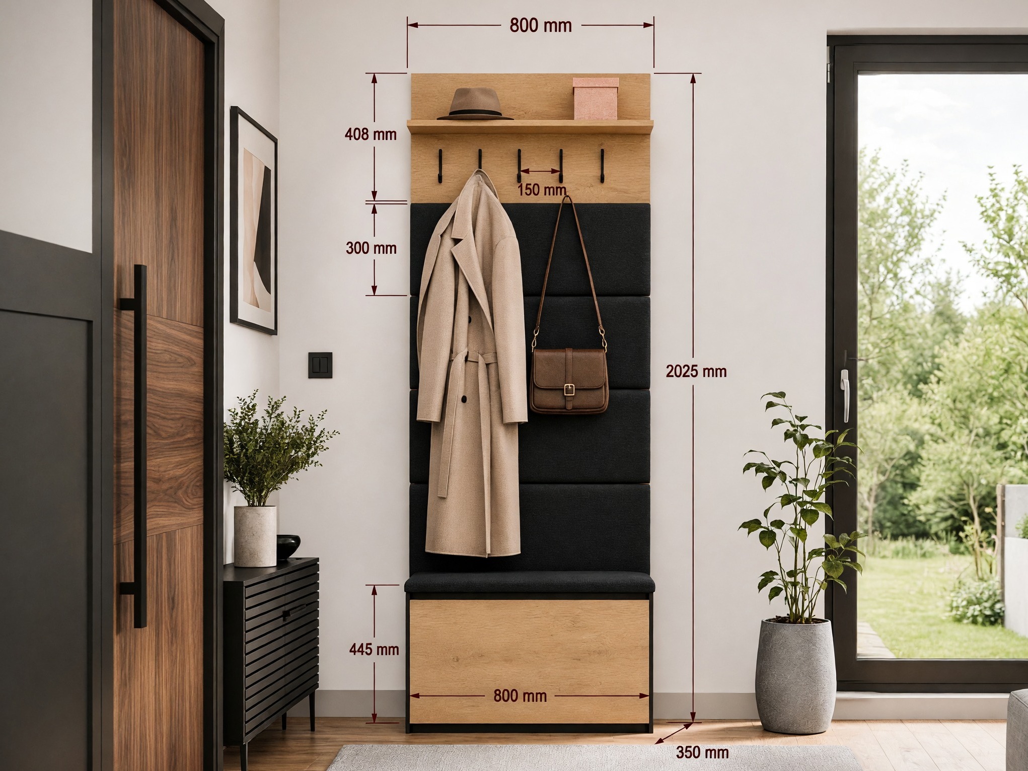 Hallway set Mandeville 404 (Artisan oak + Black)