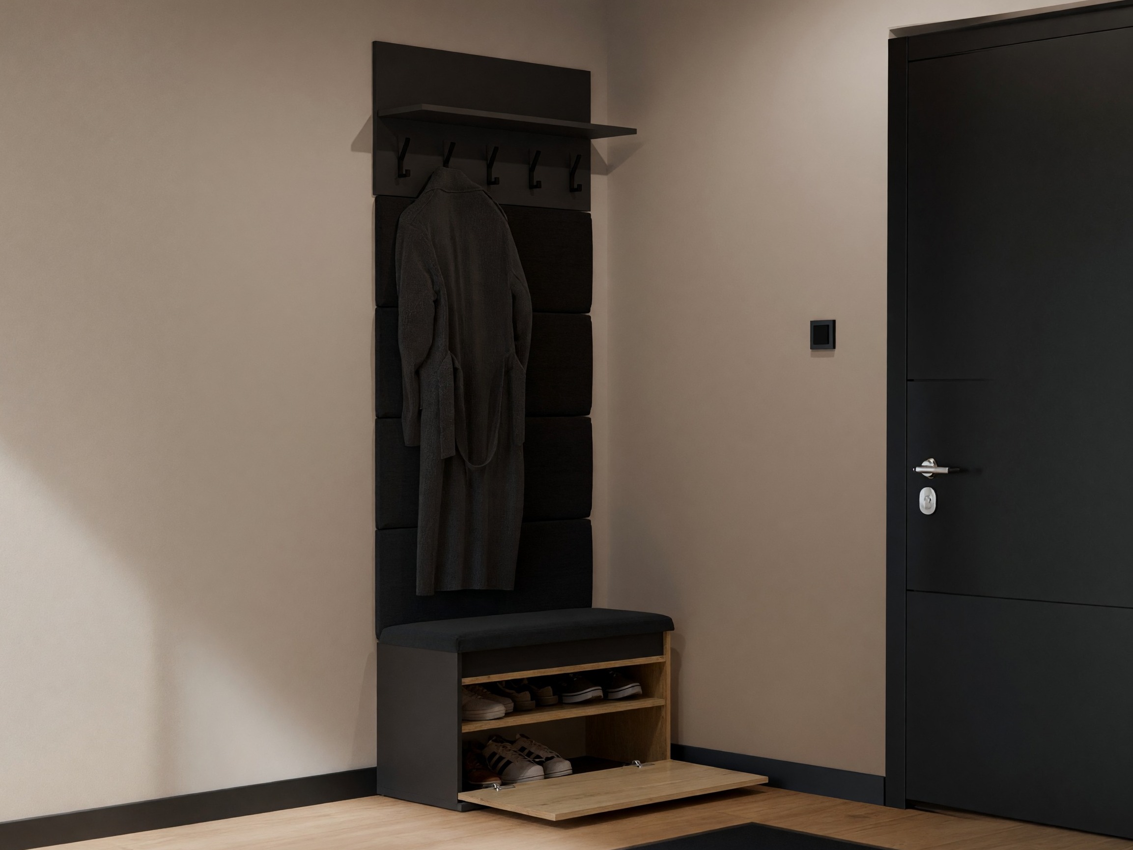 Hallway set Mandeville 404 (Black + Artisan oak)
