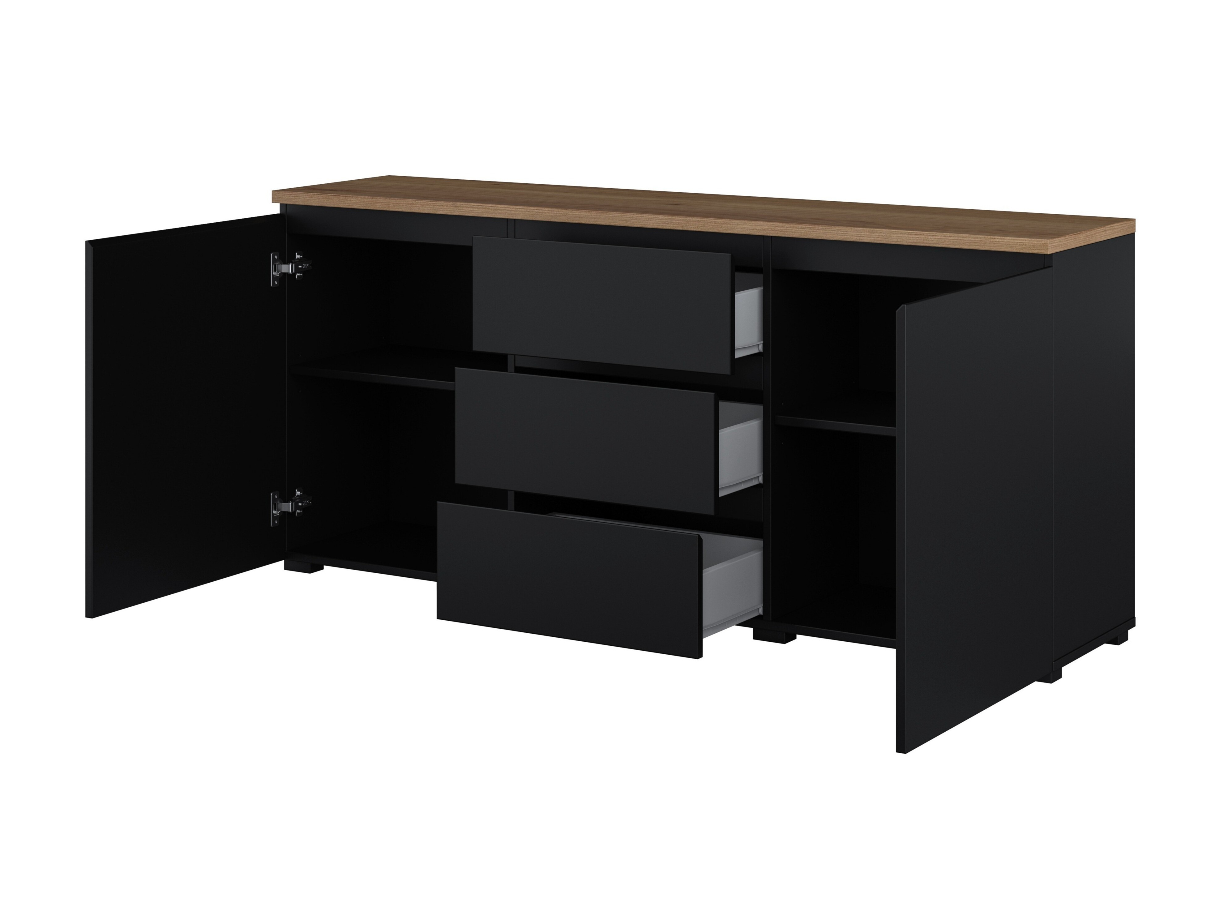 Living room set Baletu 114 (Black + Oak)