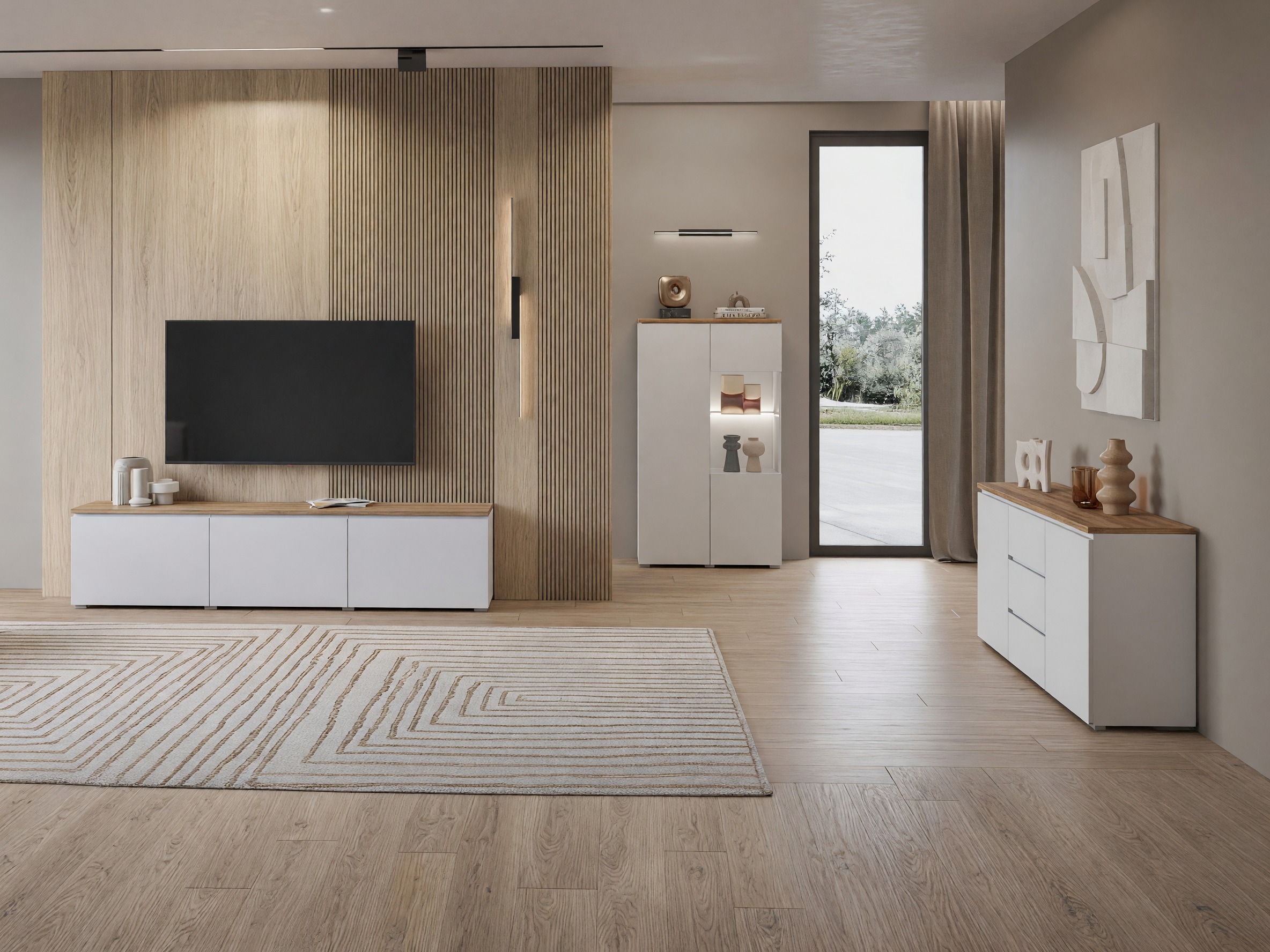 Living room set Baletu 114 (White + Oak)
