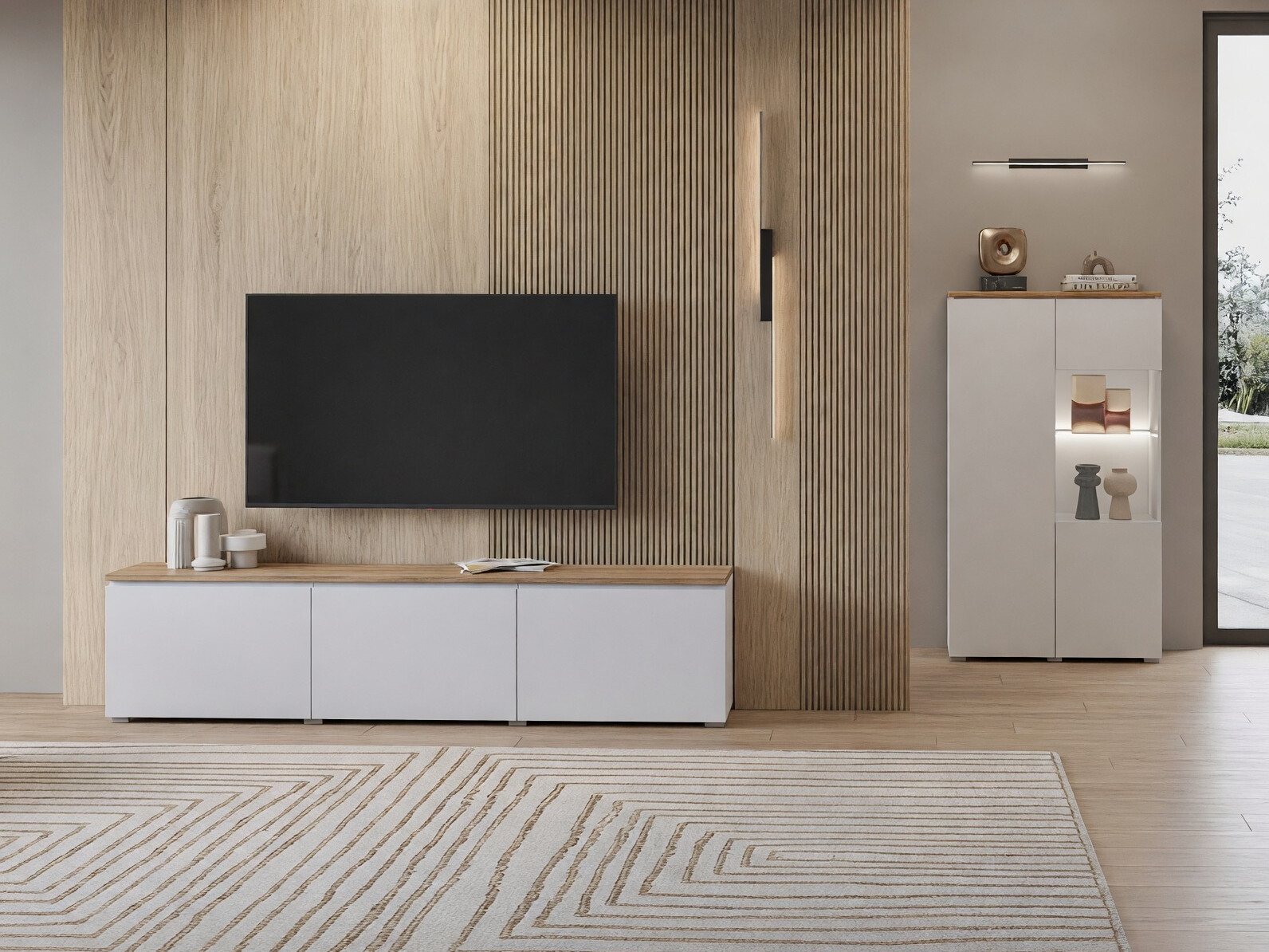 Living room set Baletu 114 (White + Oak)