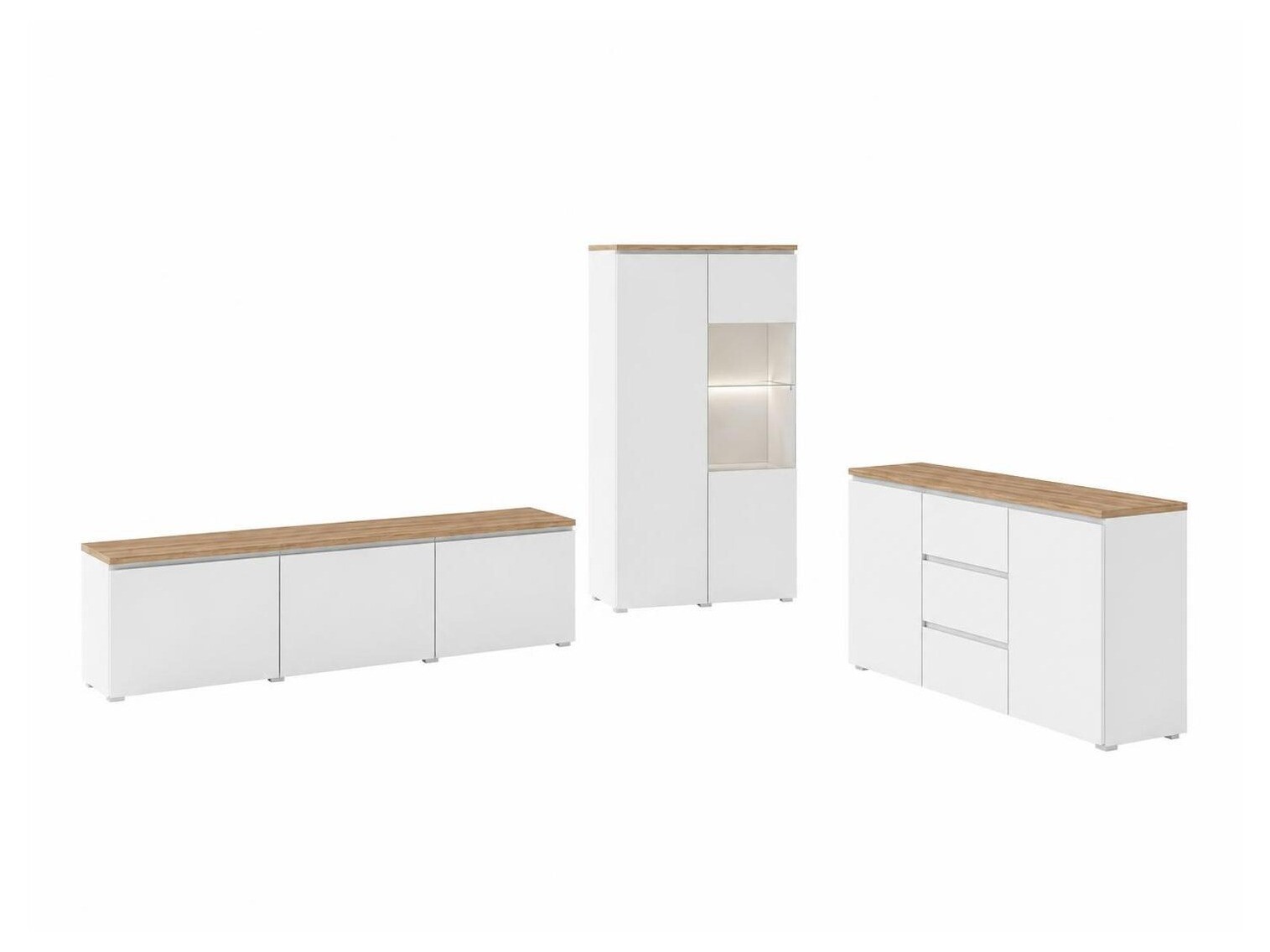Living room set Baletu 114 (White + Oak)