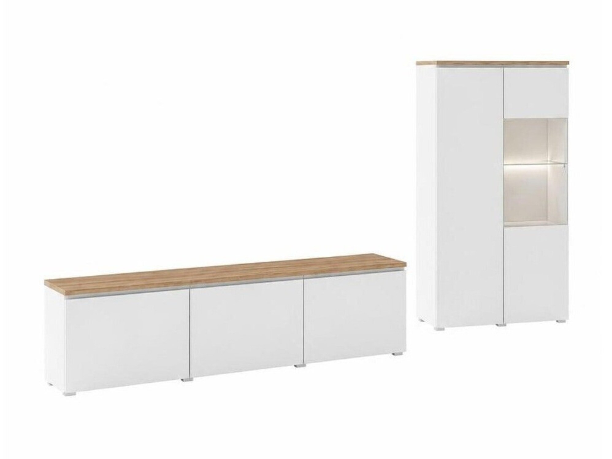 Living room set Baletu 114 (White + Oak)