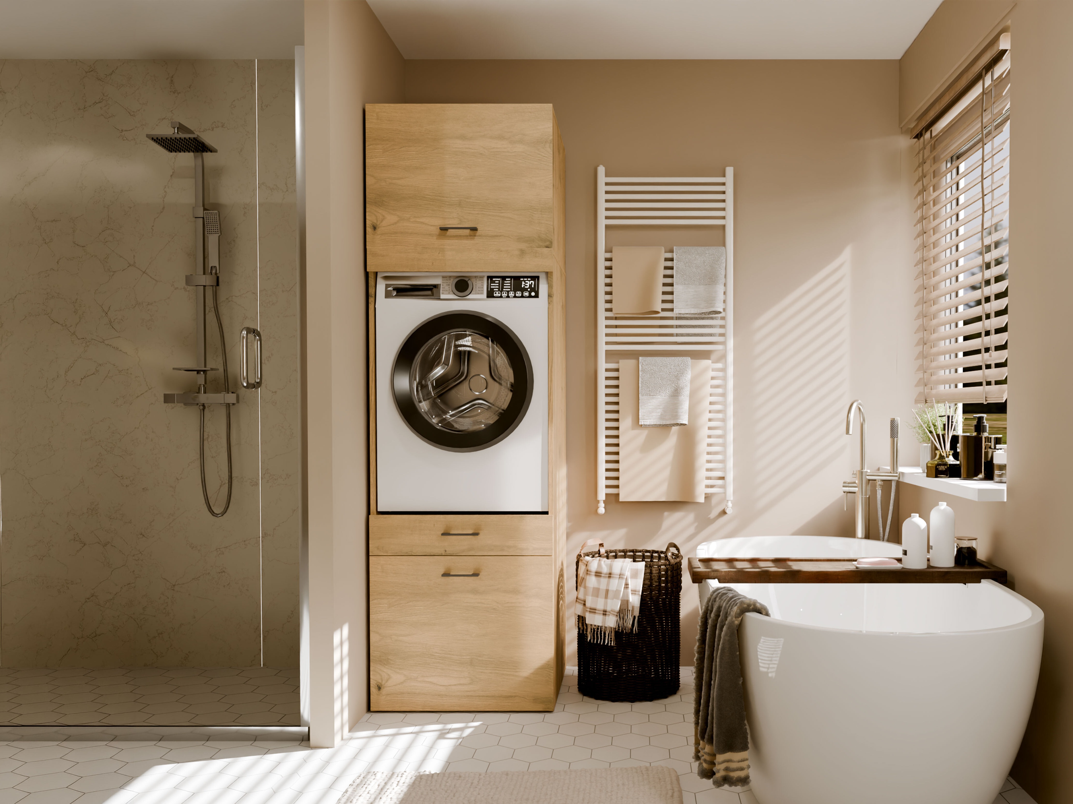 Bathroom shelf Balelbo 116 (Artisan oak)