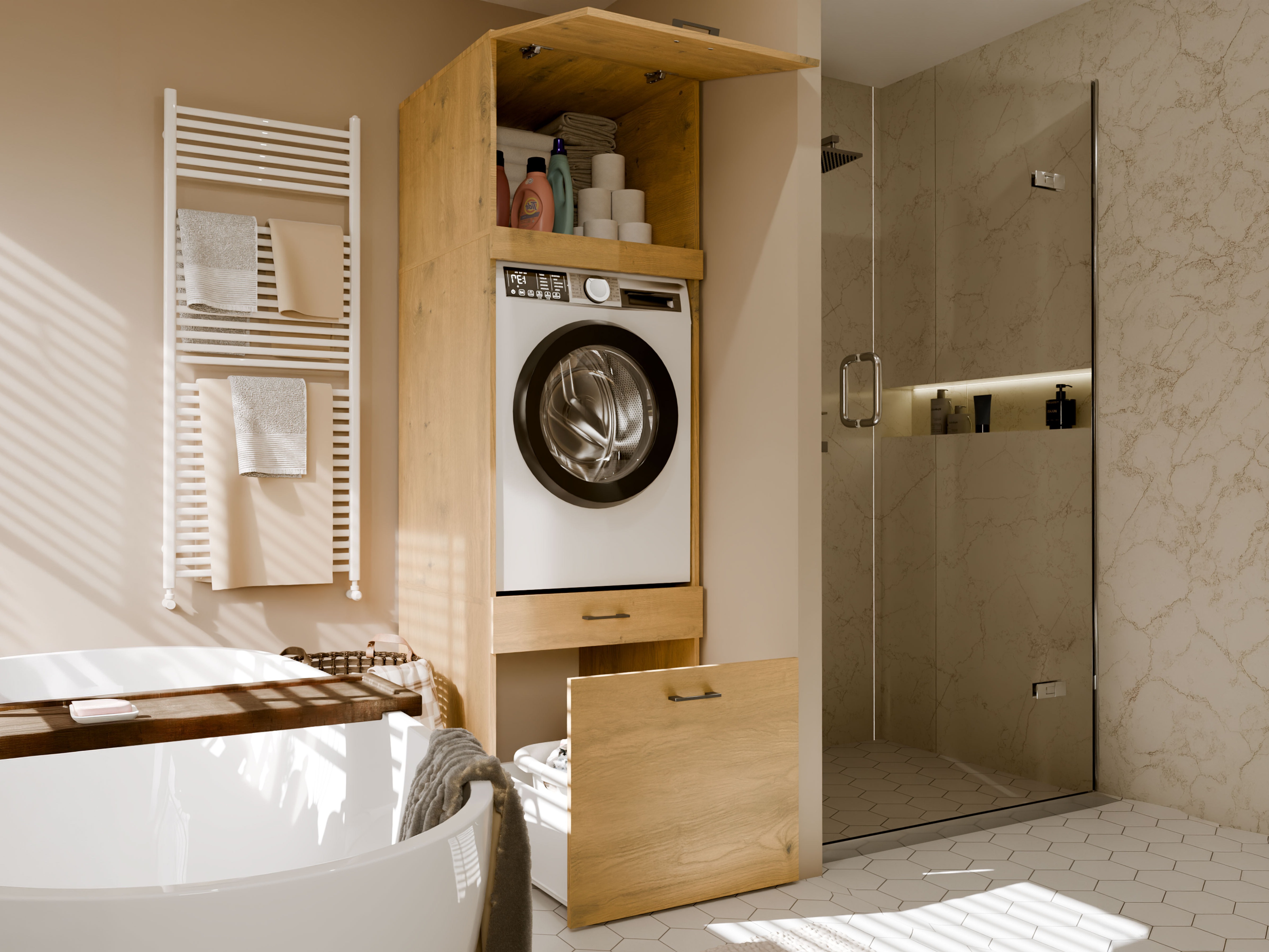 Bathroom shelf Balelbo 116 (Artisan oak)