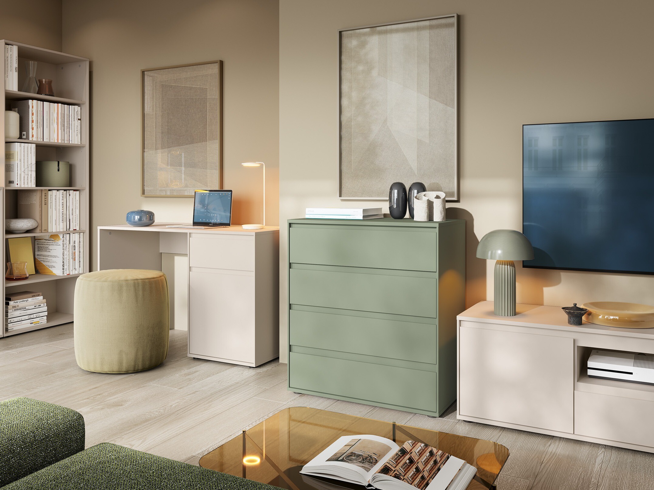 Chest of drawers Torfiou 122 (Green)