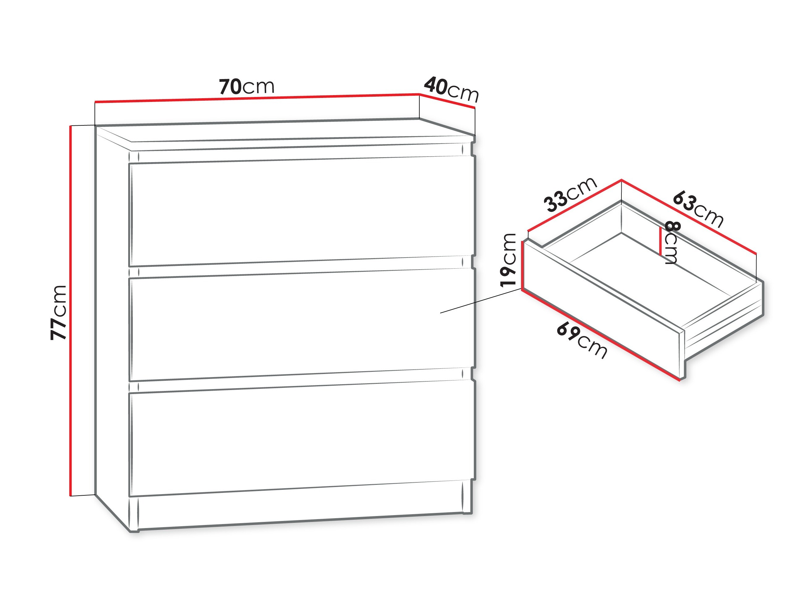Chest of drawers Comfivo Structor (Black)