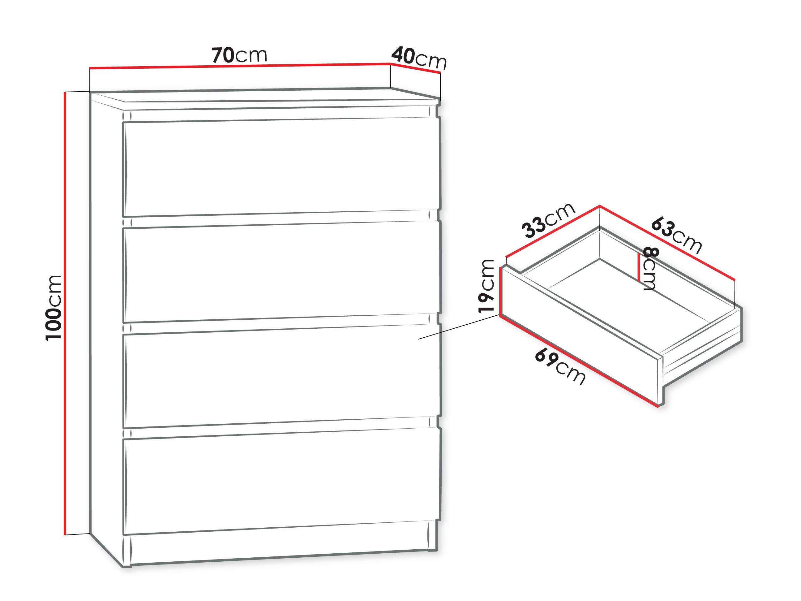 Chest of drawers Comfivo Structor I (Black)