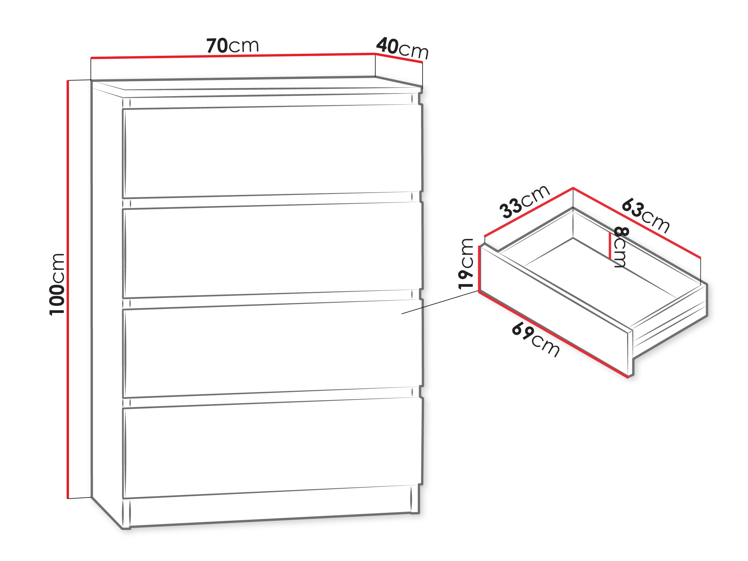 Chest of drawers Comfivo Structor I (White)