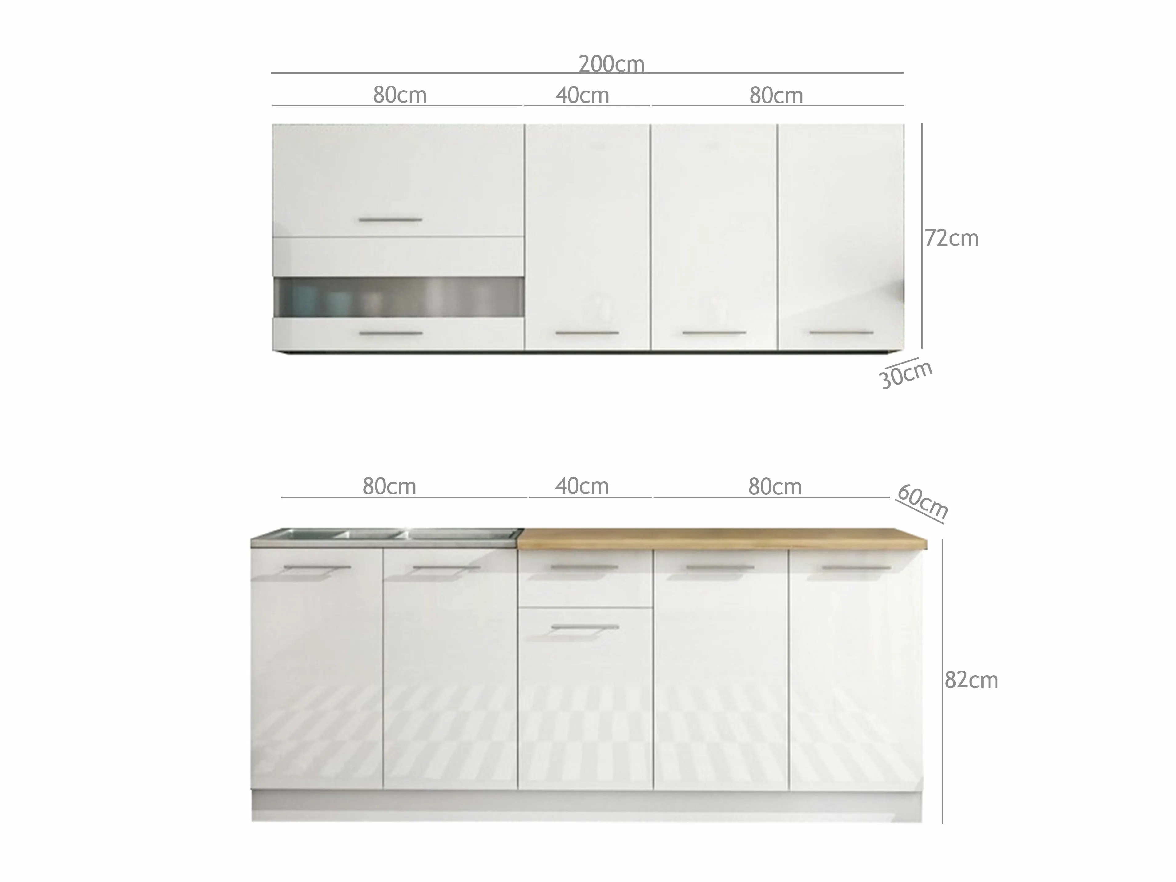 Modular kitchen set Tiffa Grey 102