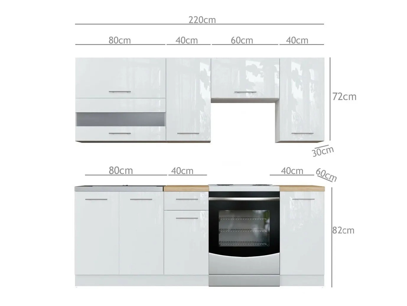 Modular kitchen set Tiffa Grey 104