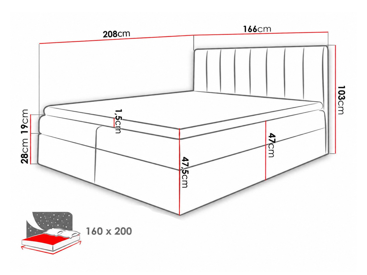Continental bed Culina (Soft 017 + Ikar 09)