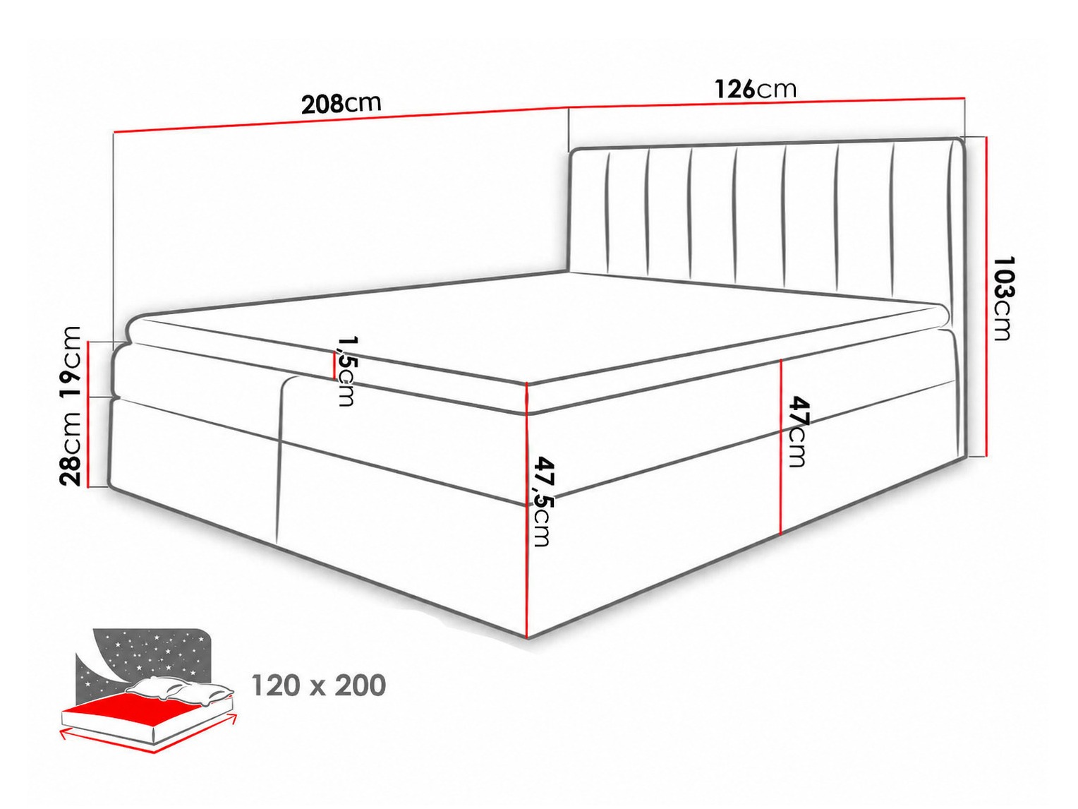 Continental bed Culina (Soft 017 + Spirit 13)