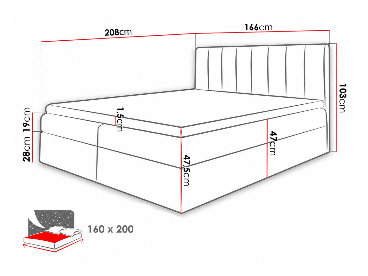 Continental bed Culina (Soft 017 + Spirit 13)